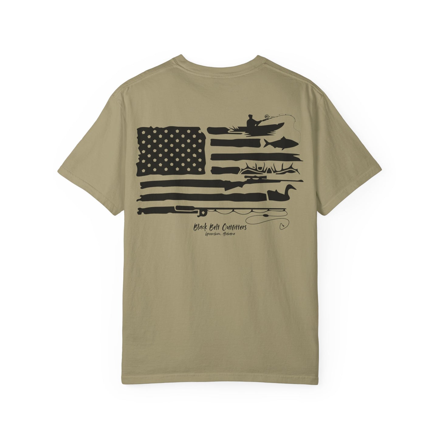 Hunting American Flag Unisex T-Shirt, Perfect for Gifts, Father's Day, Golf Events, Casual Wear, Comfortable Tee
