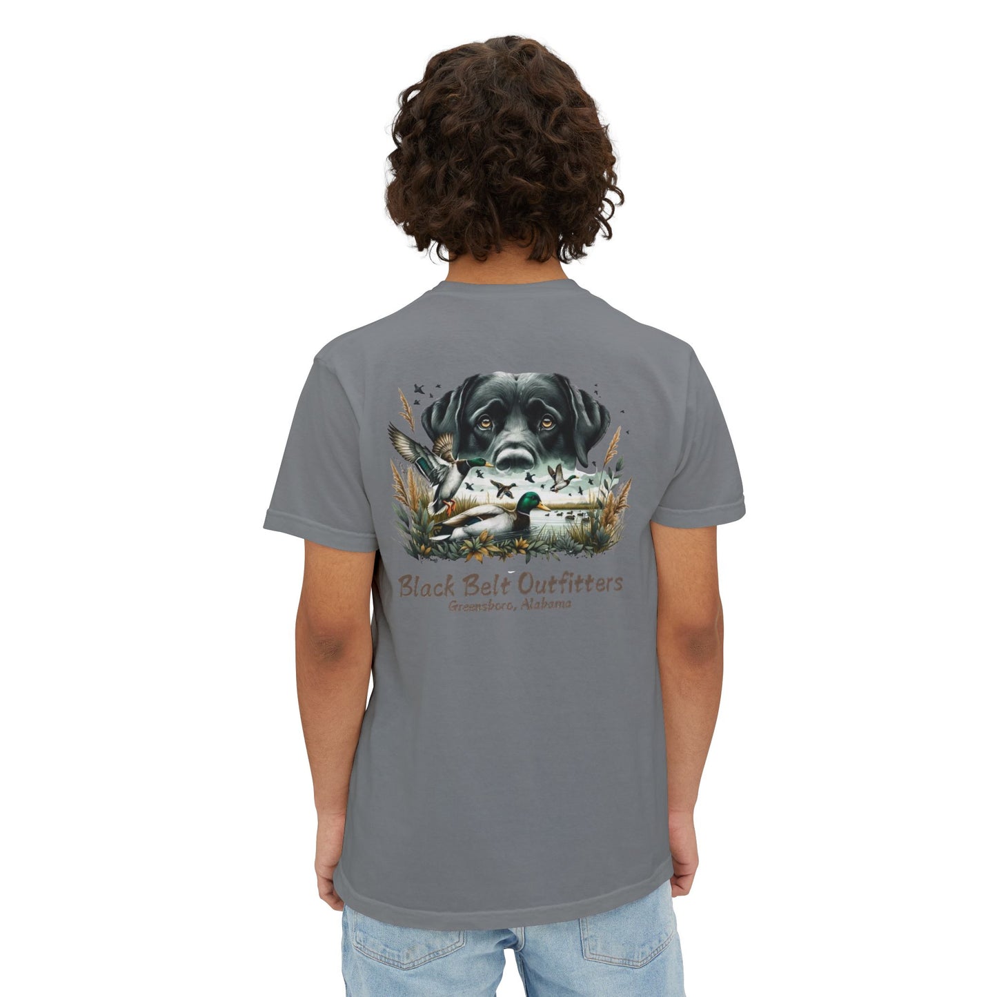 Black Belt Outfitters: Black Labrador Retriever Unisex Pocket T-shirt