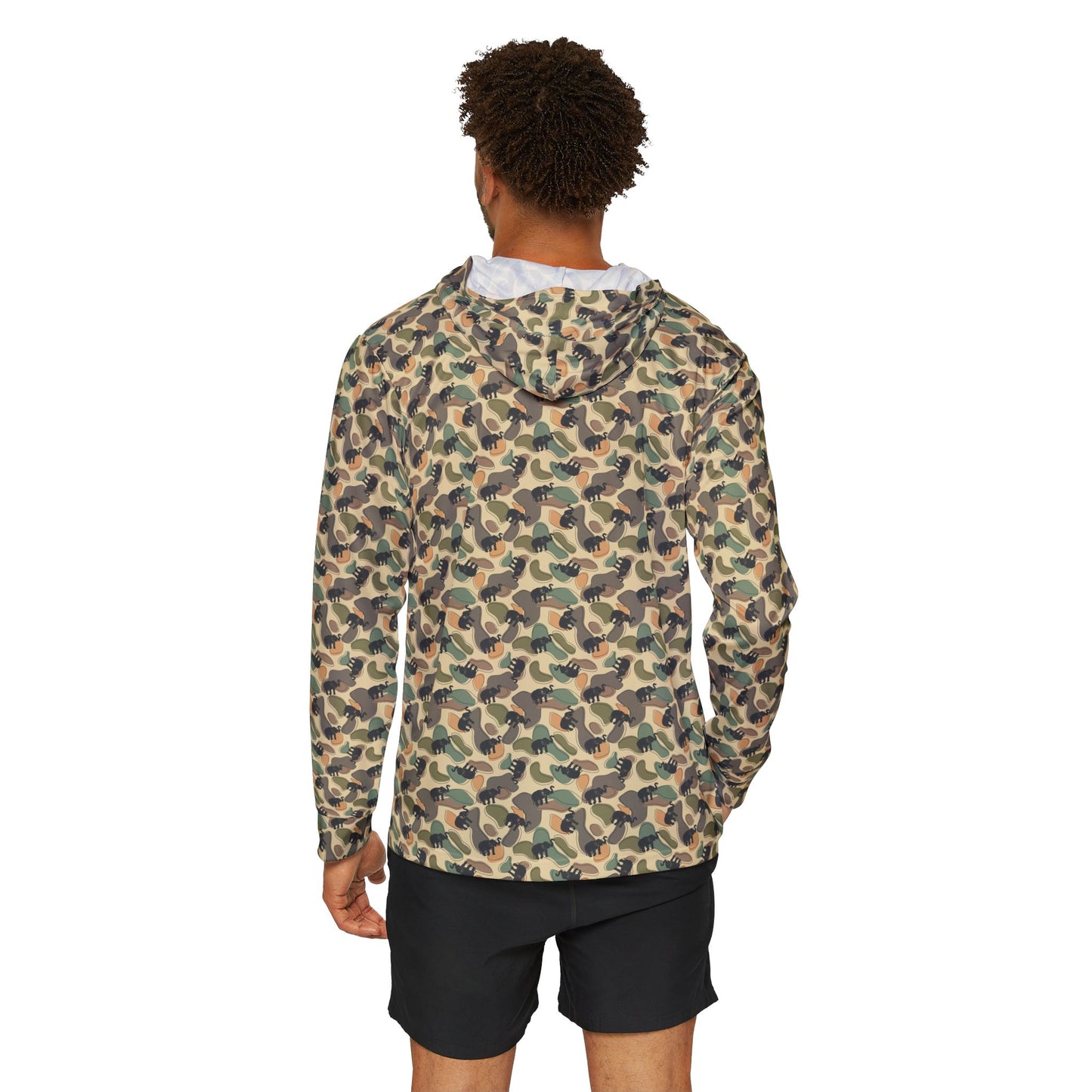 GAMEDAY GREY ELEPHANT Camo Sports Warmup Hoodie for Active Men, Perfect for Gym, Outdoor, Fitness, Exercising, and Sports Events