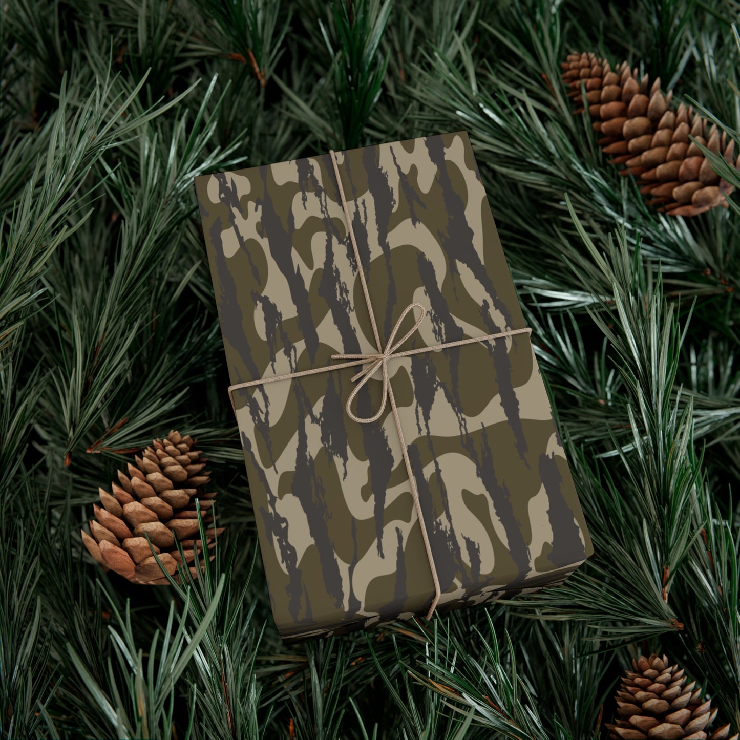 Bottomland Camo Gift Wrap Paper, Perfect for Holidays, Birthdays, Parties, Eco-Friendly Packaging, Unique Camo Design