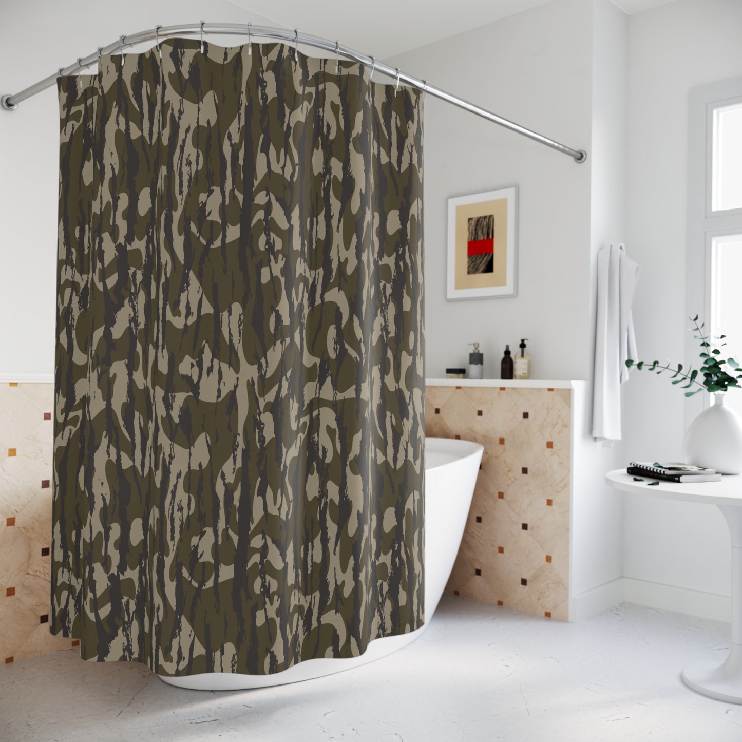 Bottomland Camo Shower Curtain, Modern Bathroom Decor, Unique Gift for Nature Lovers, Rustic Shower Curtain, Home Essentials, Bathroom