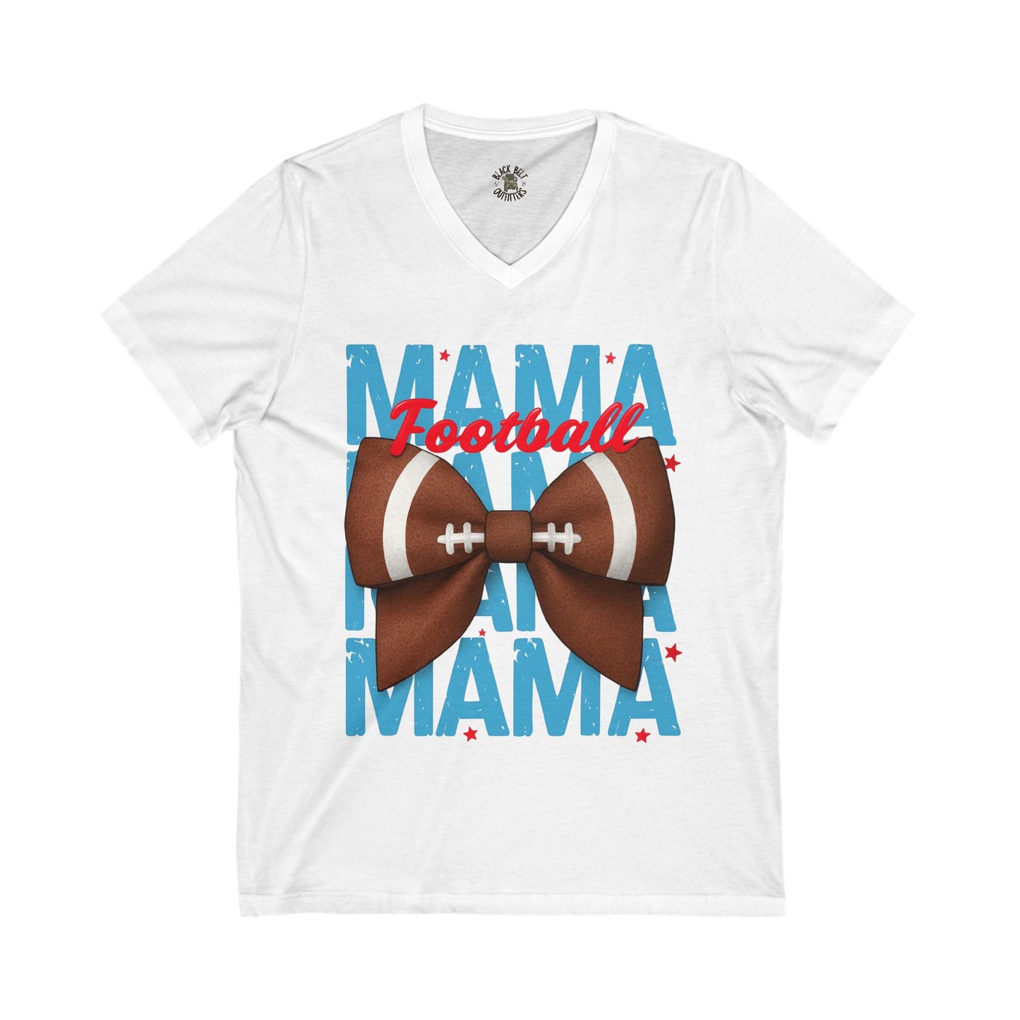 Football Mama V-Neck Tee – Unisex Jersey T-Shirt for Game Day
