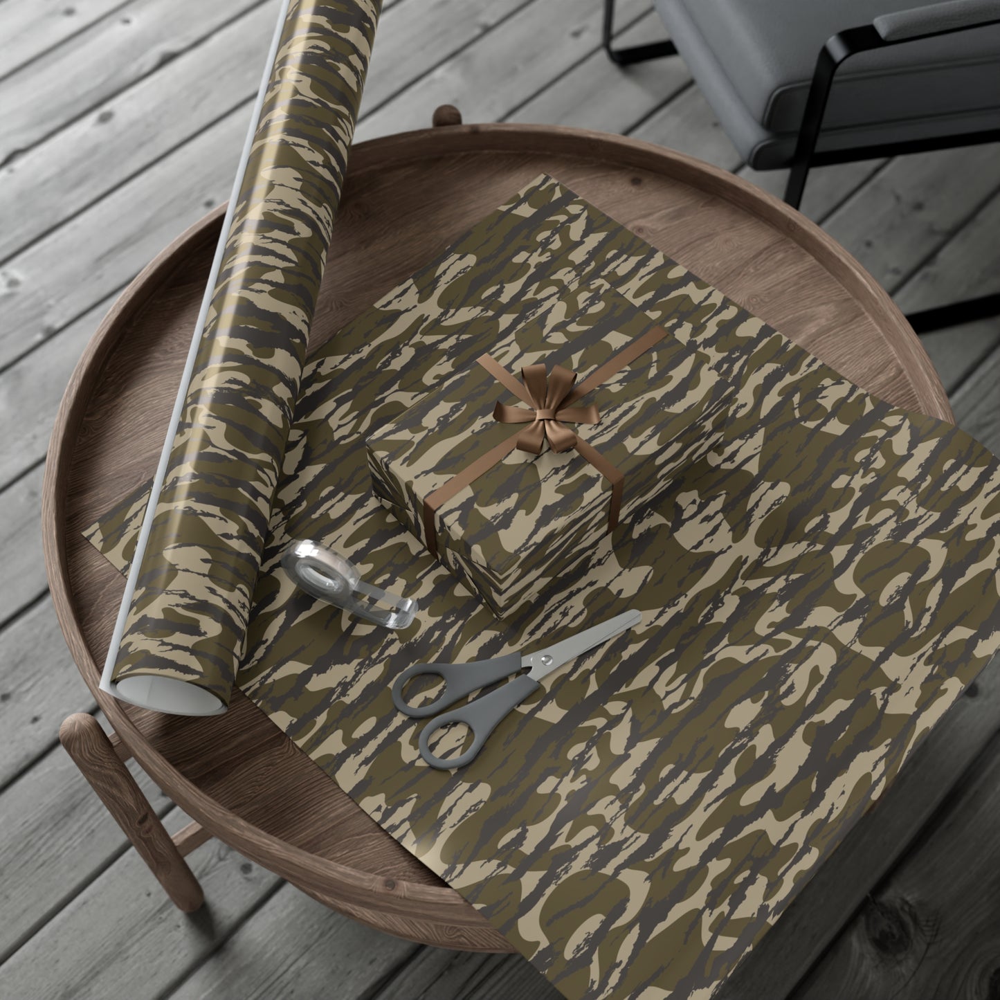 Bottomland Camo Gift Wrap Paper, Perfect for Holidays, Birthdays, Parties, Eco-Friendly Packaging, Unique Camo Design