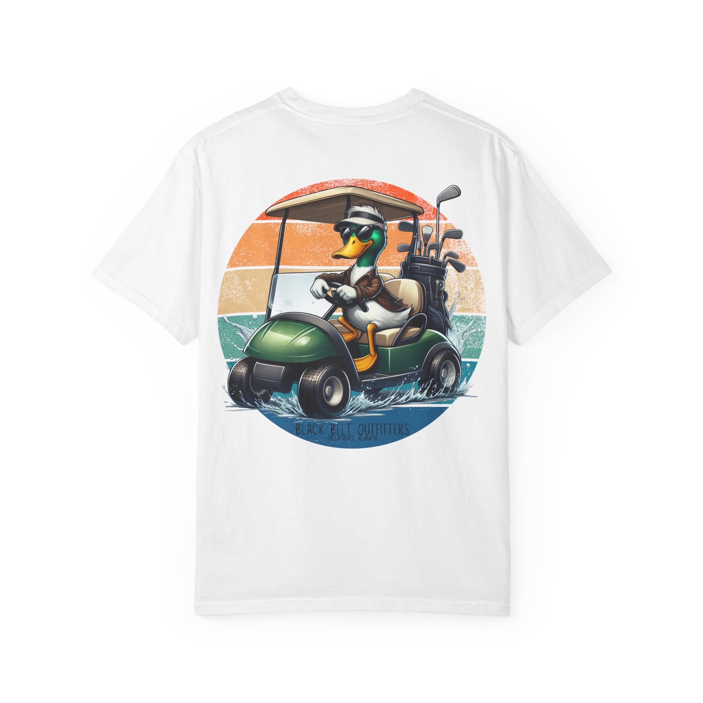 Mallard Duck Golf Cart Unisex T-Shirt, Perfect for Gifts, Father's Day, Golf Events, Casual Wear, Comfortable Tee