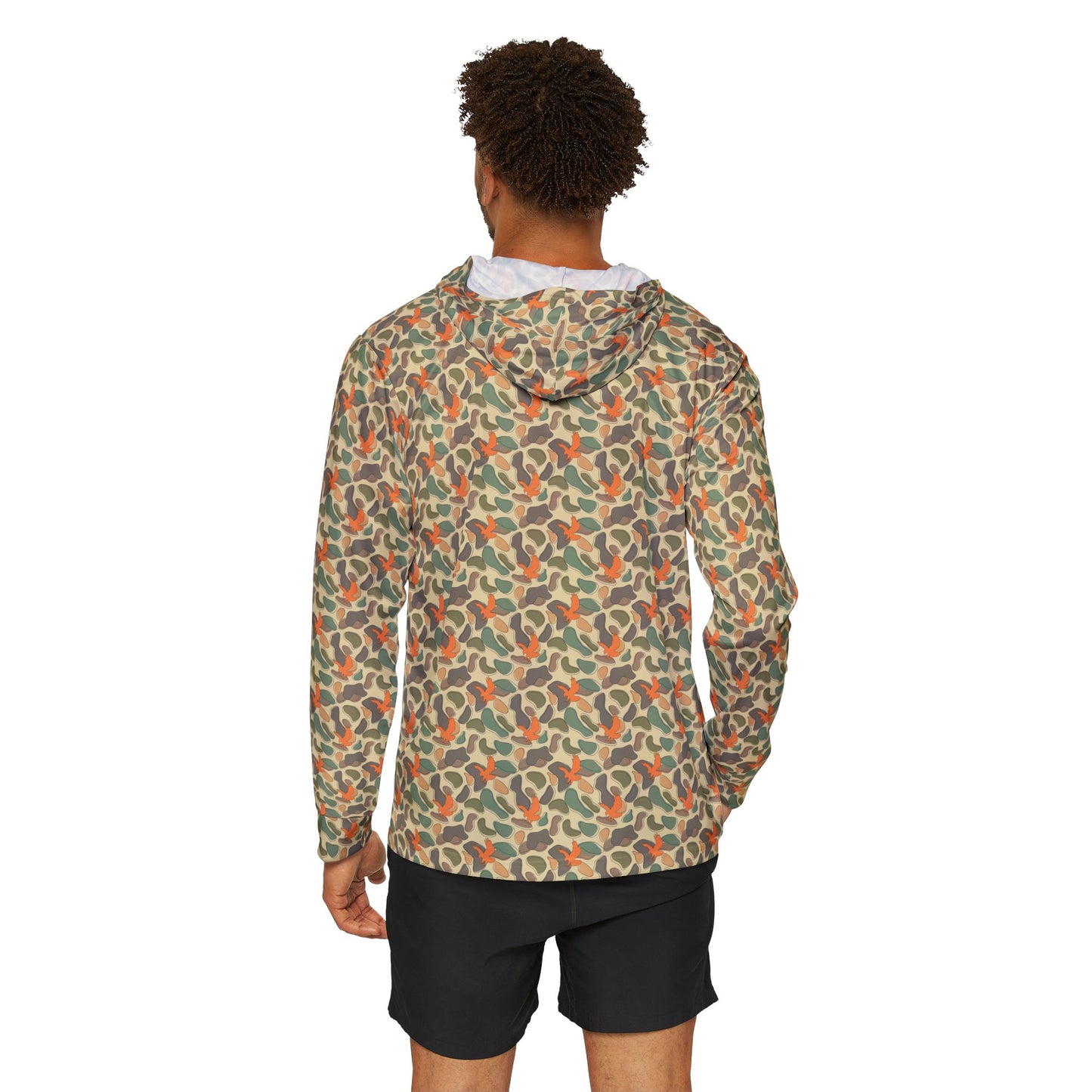 GAMEDAY ORANGLE EAGLE Camo Sports Warmup Hoodie for Active Men, Perfect for Gym, Outdoor, Fitness, Exercising, and Sports Events