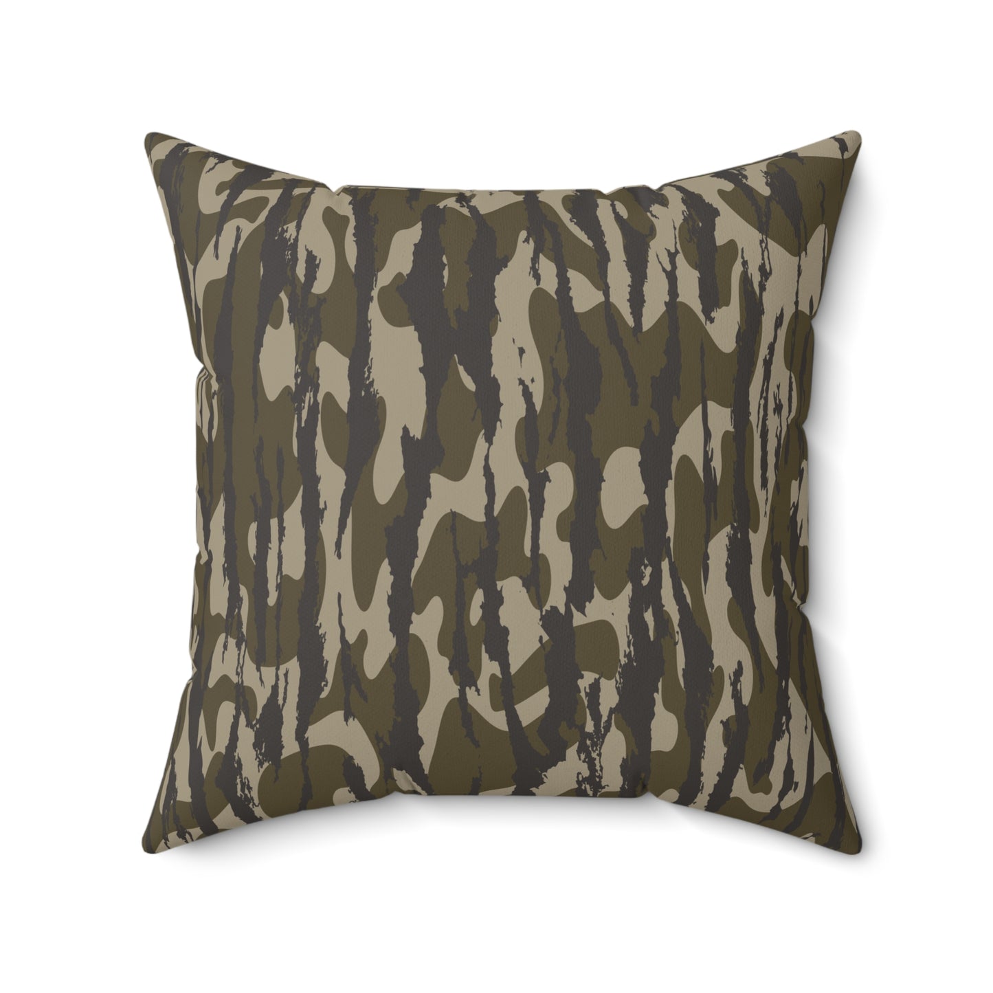 Bottomland Camo Decorative Pillow, Military Style Home Decor, Throw Cushion for Living Room or Bedroom, Unique Gift Idea, Nature Inspired
