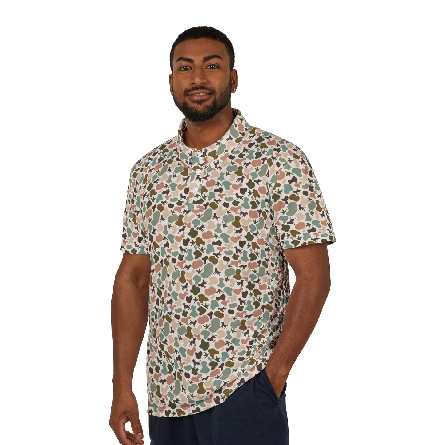 Duck Camo Unisex Polo Shirt, Casual Wear, Outdoor Adventures, Gift for Him, Summer Look
