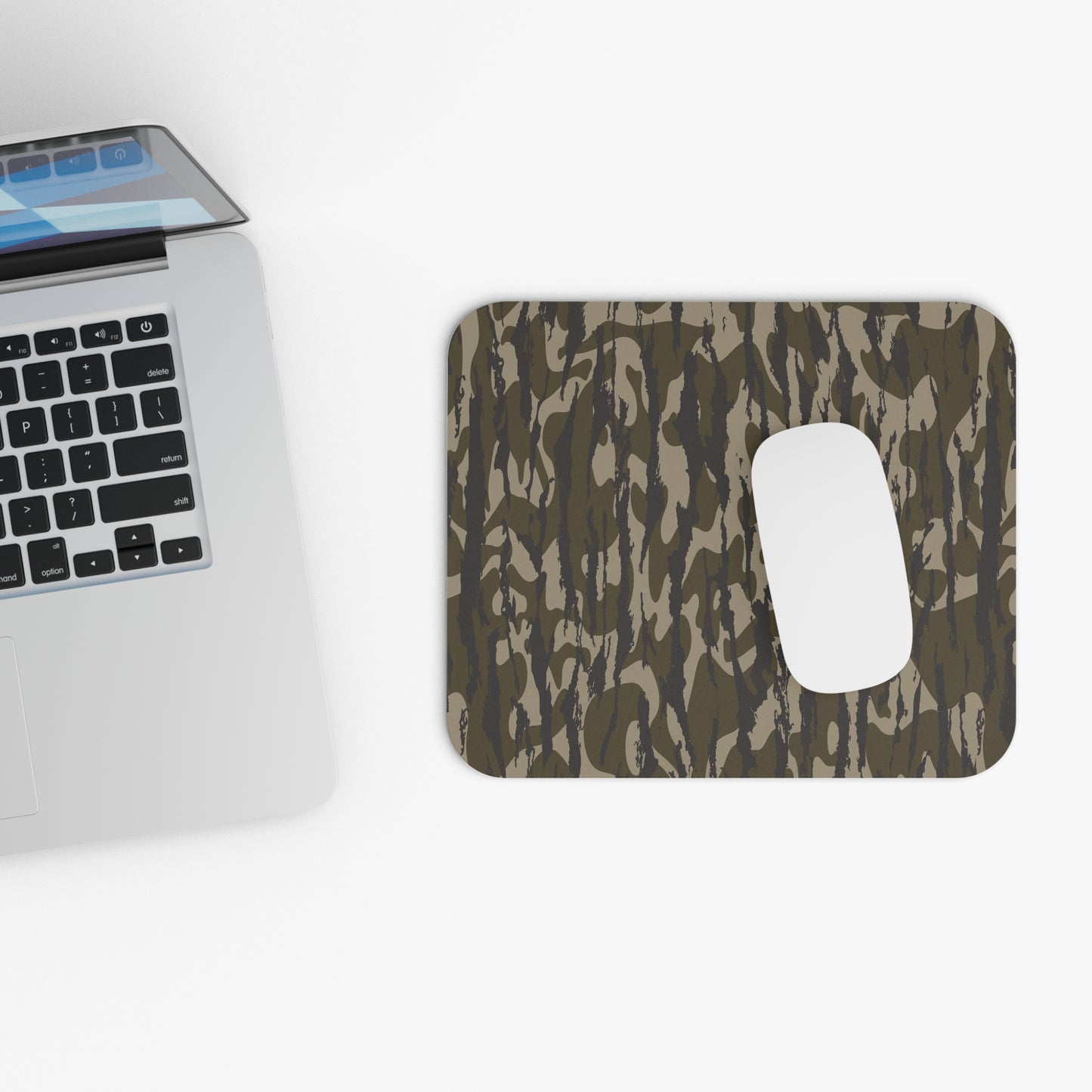 Bottomland Camo Mouse Pad, Stylish Desk Accessory for Gamers, Military Theme, Gift for Him, Office Decor, Nature Lover Gift
