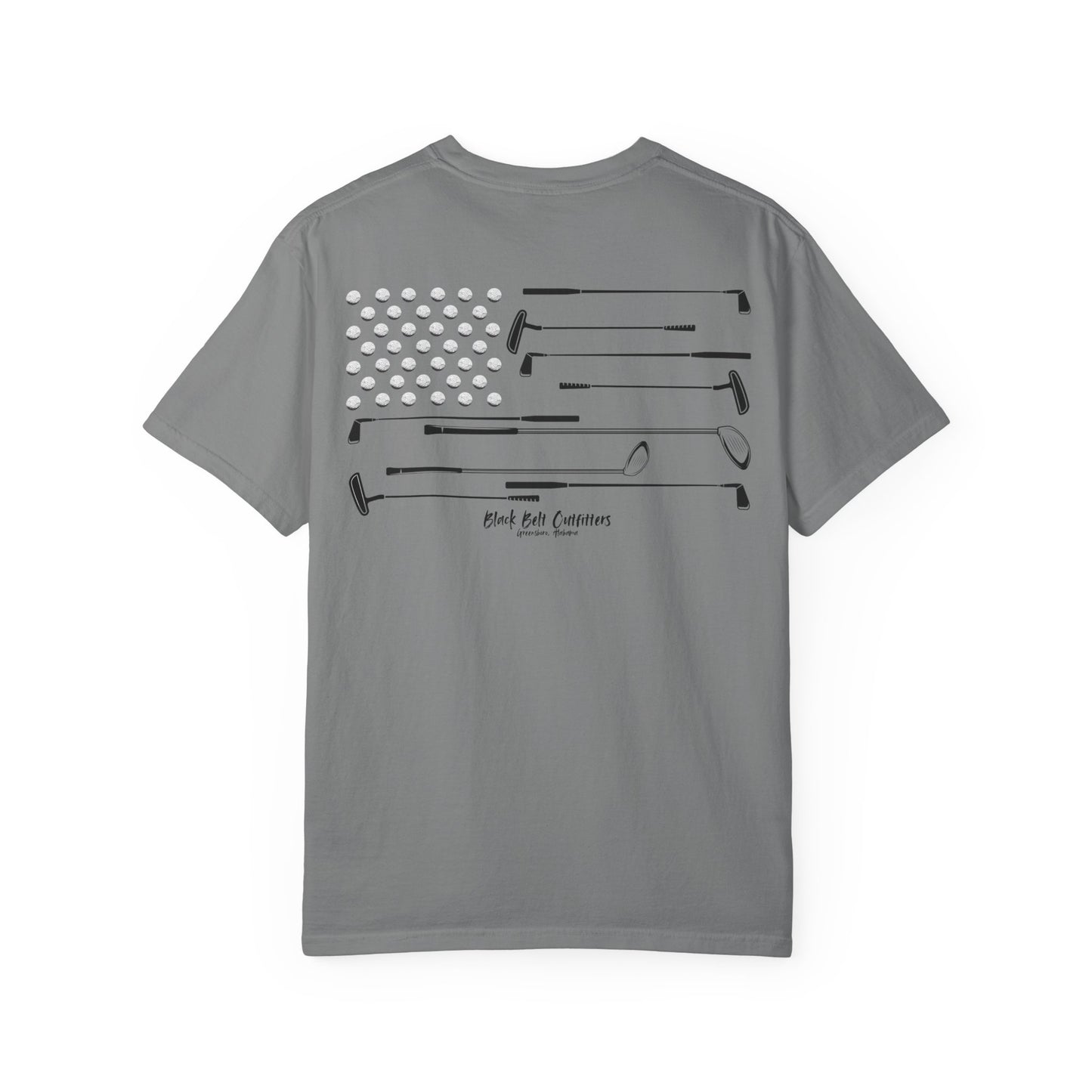 Golf Theme American Flag Unisex Garment-Dyed T-shirt