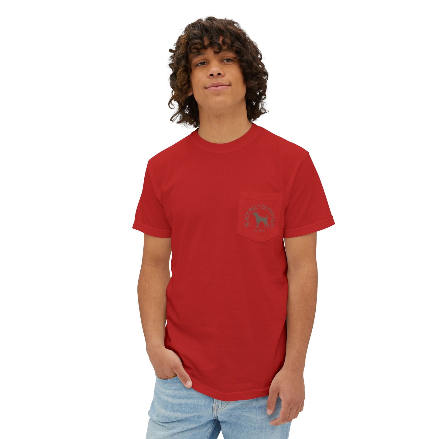 Black belt outfitters Fishing Poles Heart Unisex Garment-Dyed Pocket T-Shirt