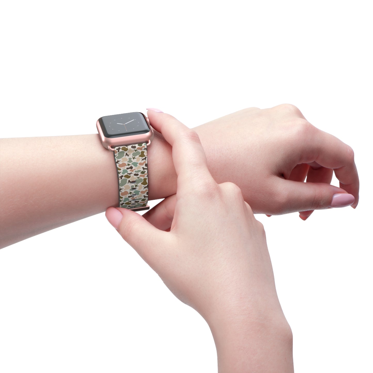 Old school camo duck and dog custom print Watch Band