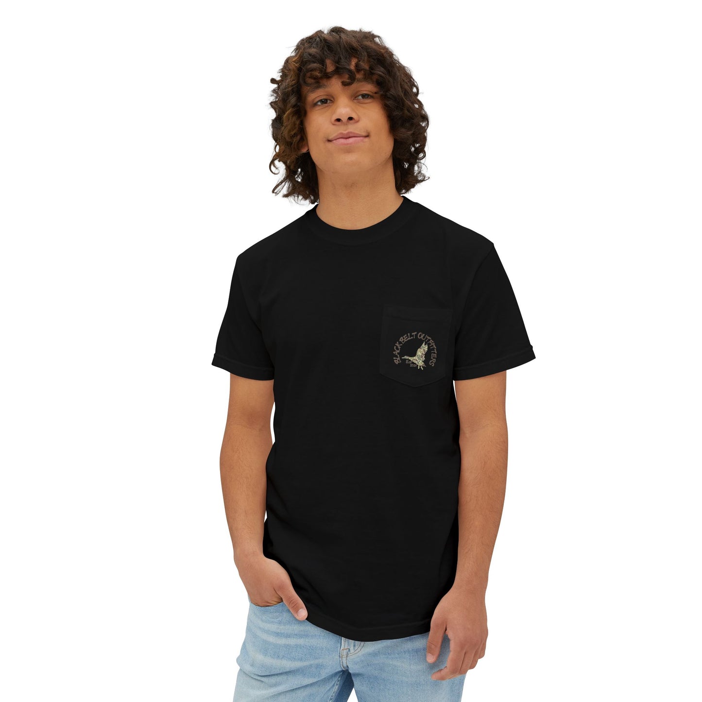 Black belt outfitters, duck hunting custom design hunting Unisex Garment-Dyed Pocket T-Shirt