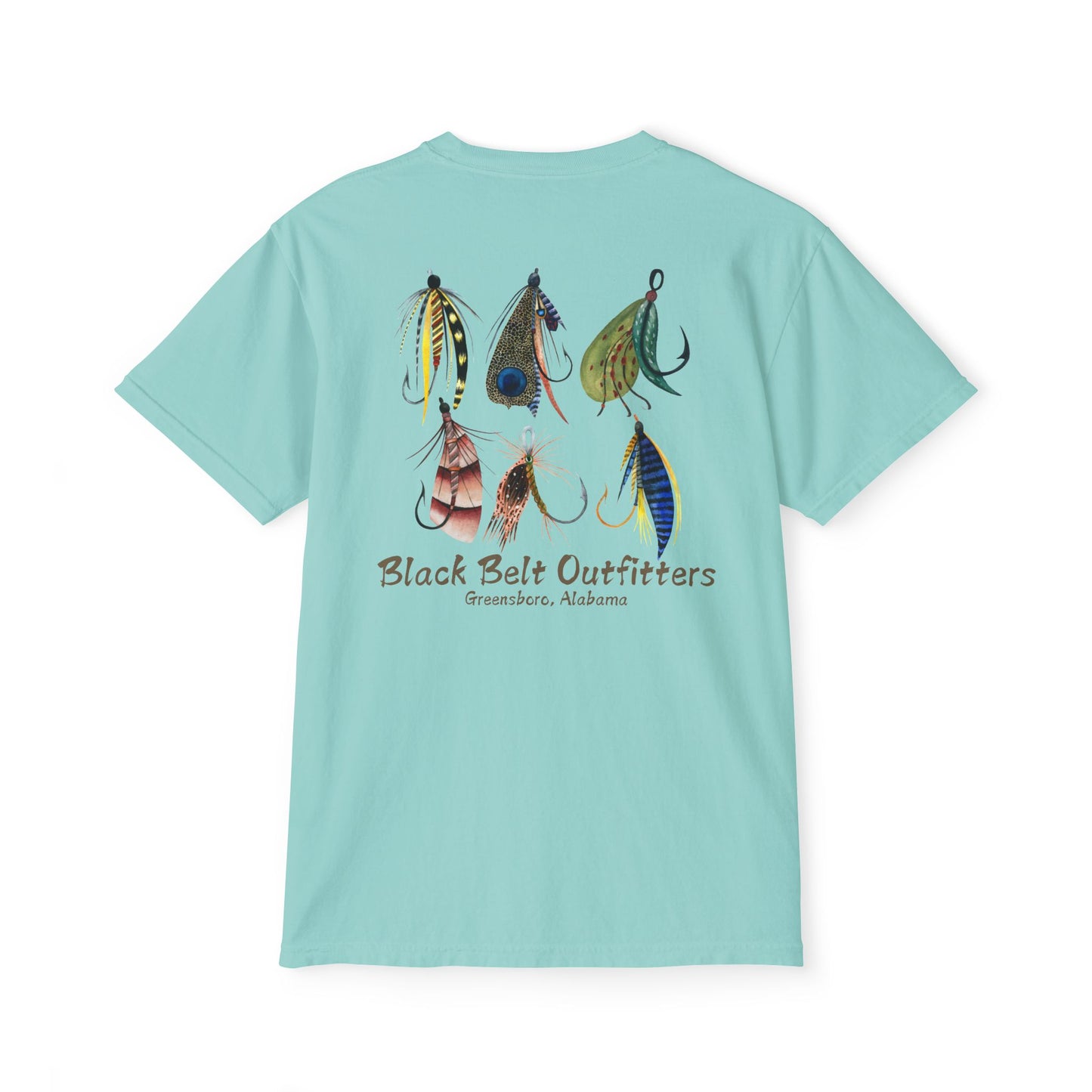 Black belt outfitters fishing lures Unisex Garment-Dyed Pocket T-Shirt
