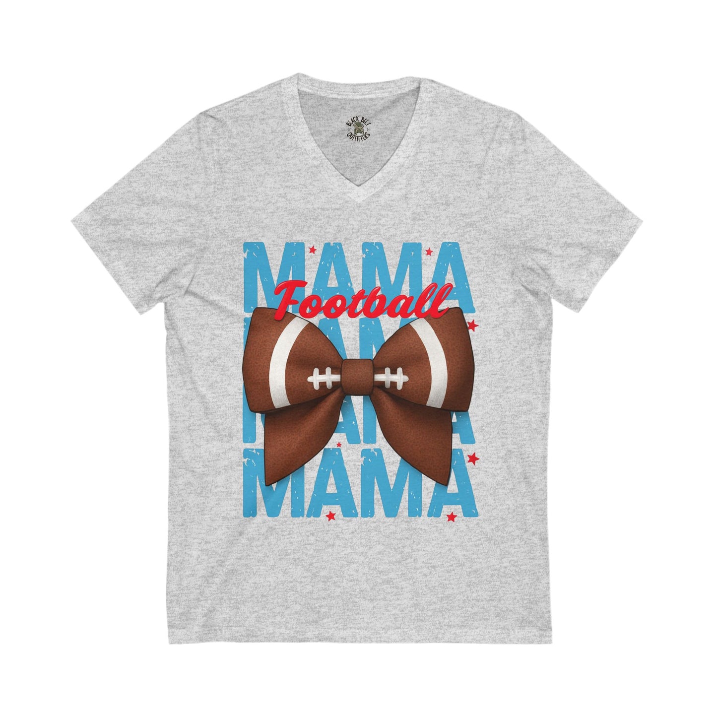 Football Mama V-Neck Tee – Unisex Jersey T-Shirt for Game Day