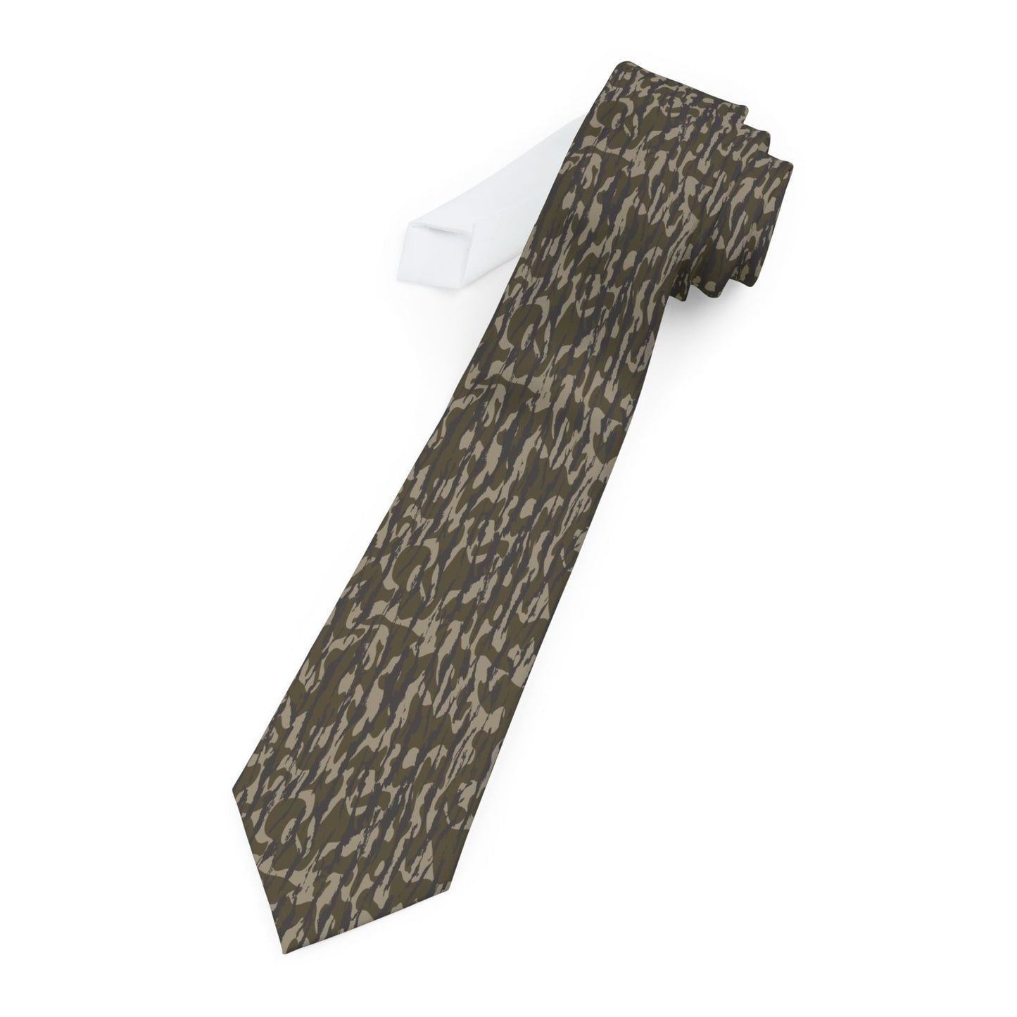 Bottomland Camo Necktie, Stylish Men's Tie, Fashion Accessory for Weddings, Casual Wear, Business Attire, Gift for Him