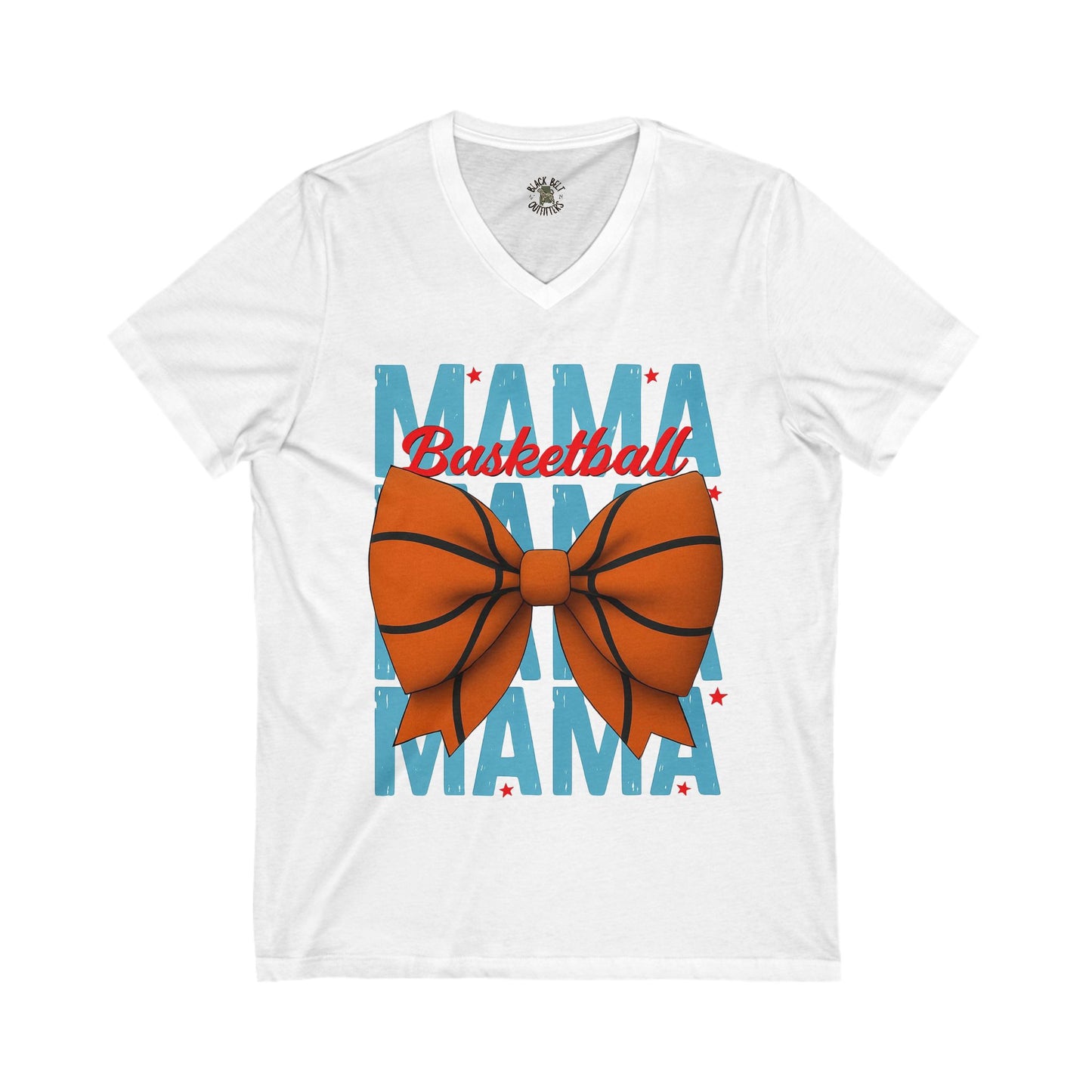 Basketball Mama V-Neck Tee – Unisex Jersey T-Shirt for Game Day