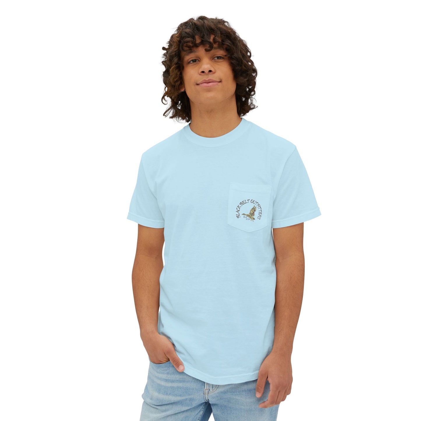 Black belt outfitters, duck hunting custom design hunting Unisex Garment-Dyed Pocket T-Shirt