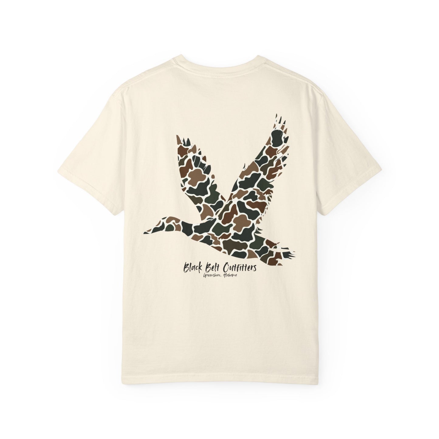 Old School Camo Flying Duck Unisex Garment-Dyed Pocket T-Shirt
