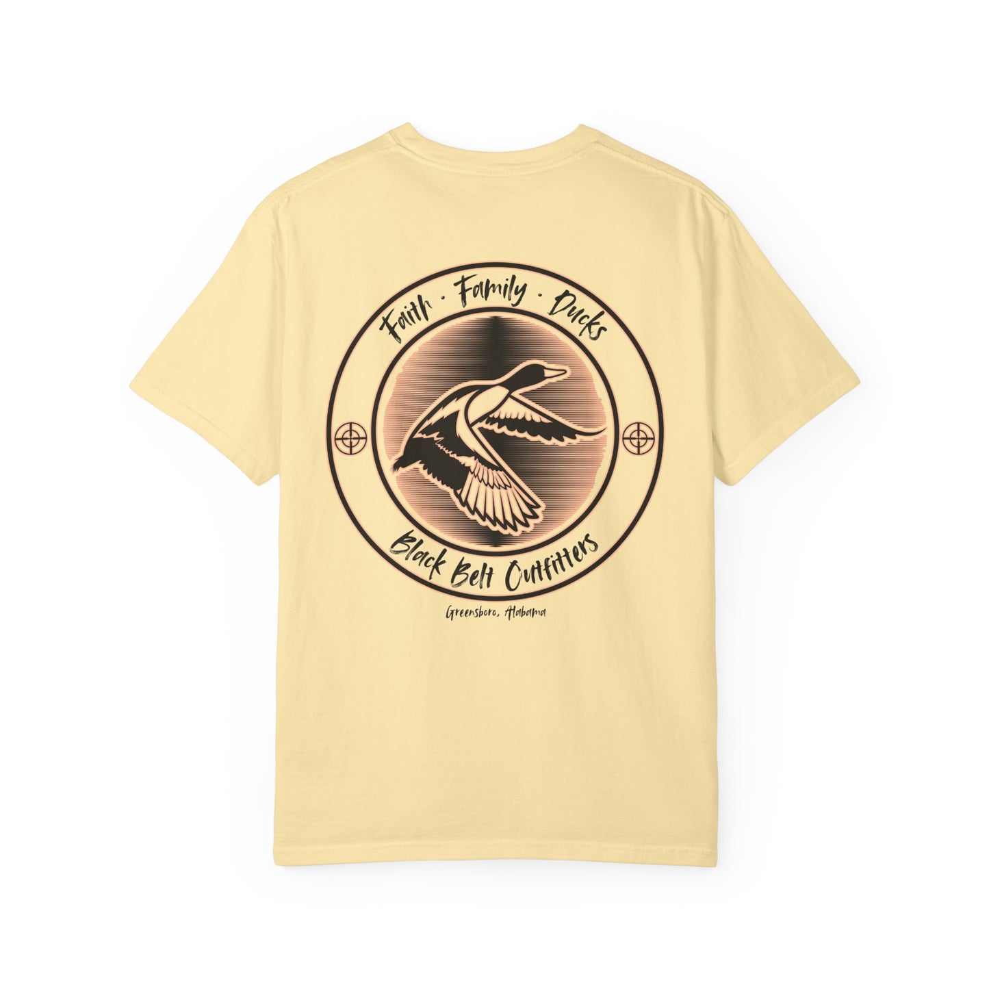 Faith Family Ducks Unisex Garment-Dyed Pocket T-Shirt