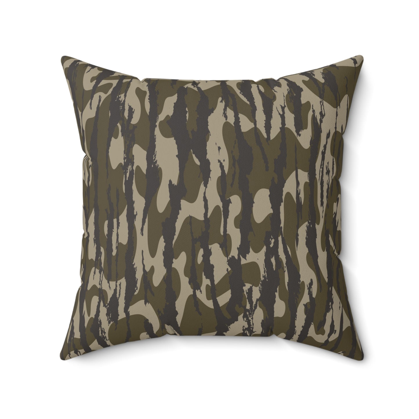 Bottomland Camo Decorative Pillow, Military Style Home Decor, Throw Cushion for Living Room or Bedroom, Unique Gift Idea, Nature Inspired