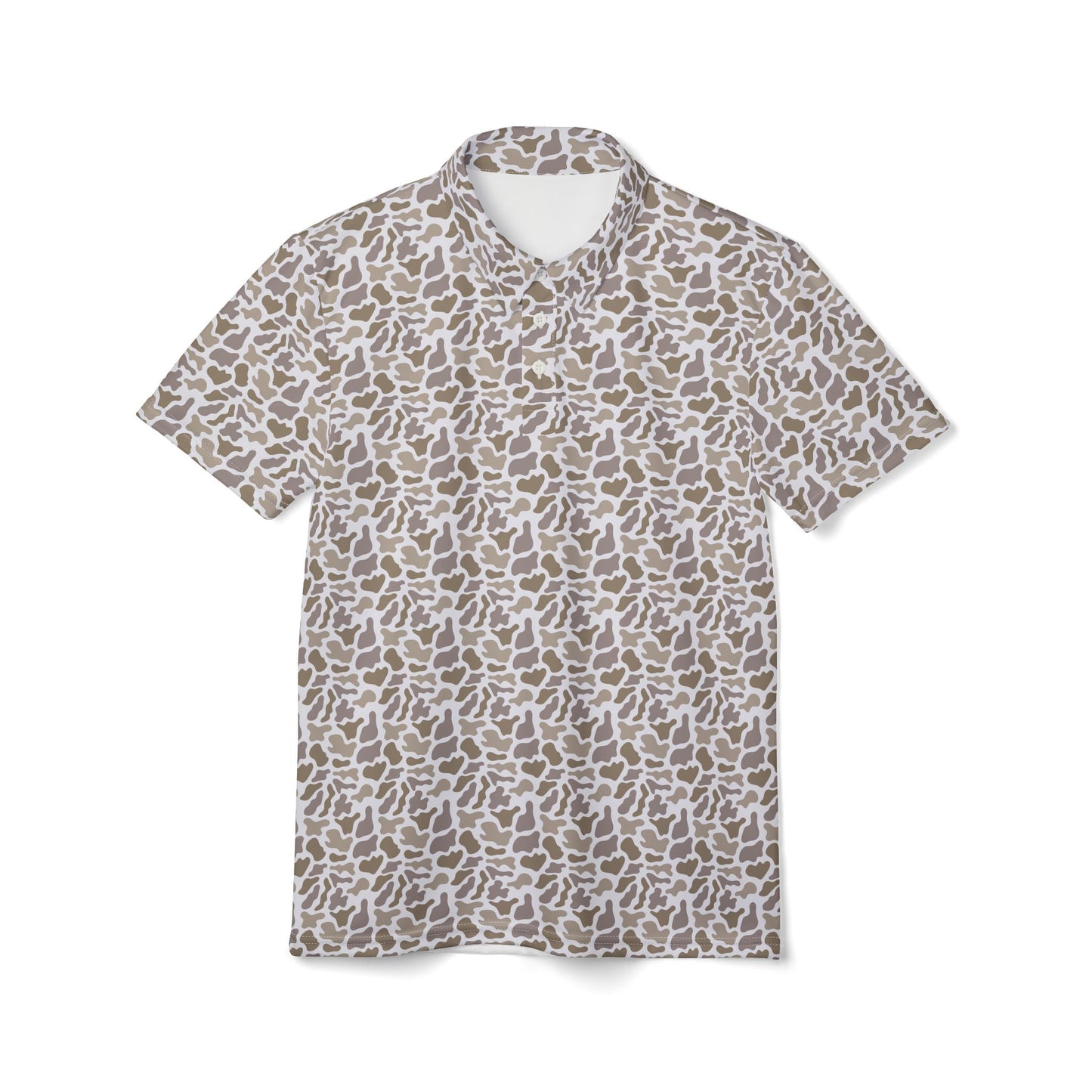 Grey Camo Unisex Polo Shirt, Casual Wear, Outdoor Adventures, Gift for Him, Summer Look