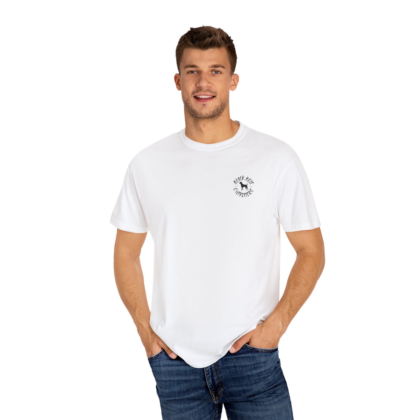 Black Belt Outfitters Camo Logo Unisex Garment-Dyed Pocket T-Shirt