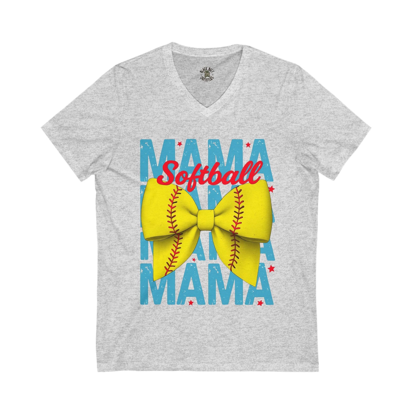 Softball Mama V-Neck Tee – Unisex Jersey T-Shirt for Game Day