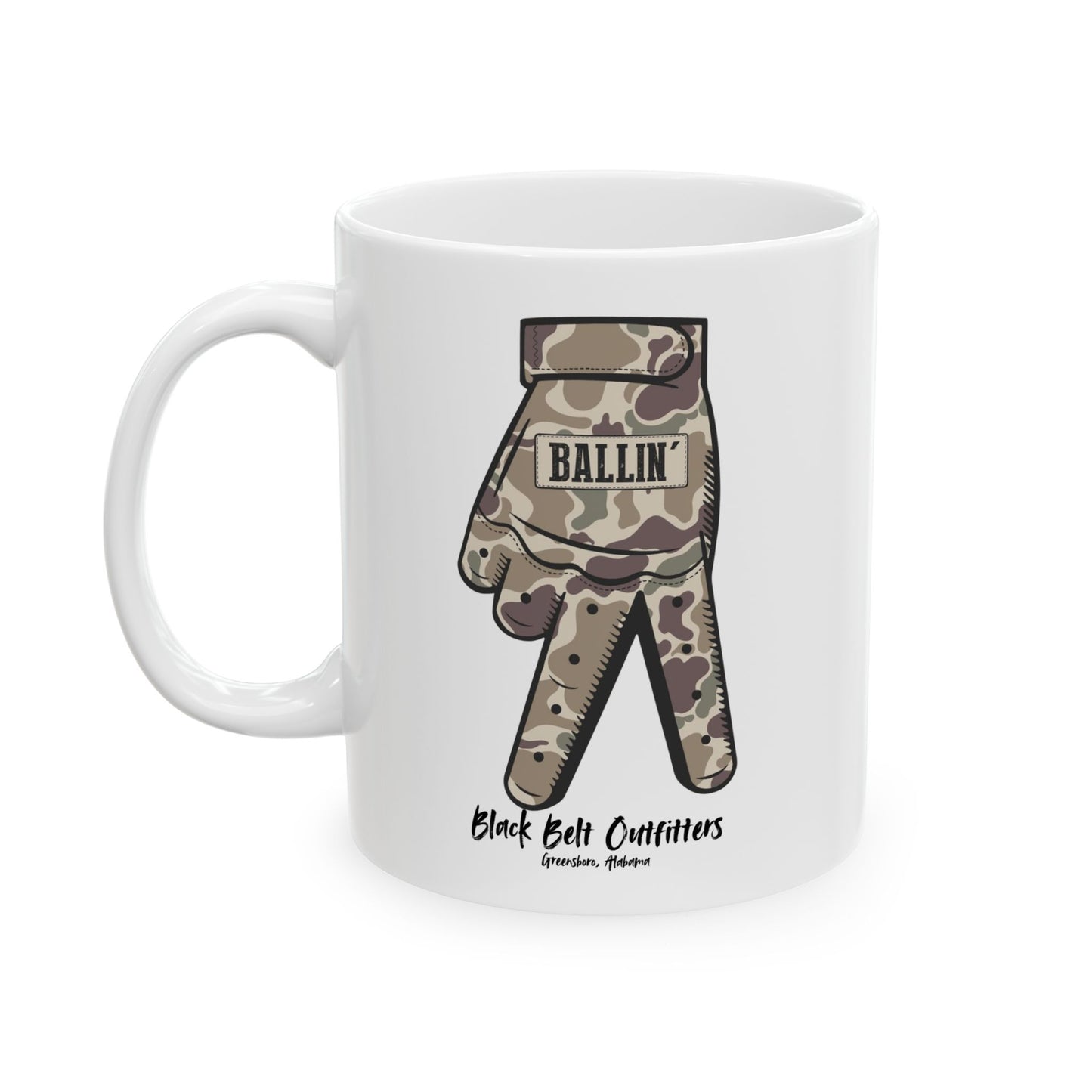 Golf Lover's Ballin Camo Golf Glove Ceramic Mug, Perfect Gift for Golfers, Funny Coffee Cup, Golfing Themed Mug, 11oz and 15oz Sizes