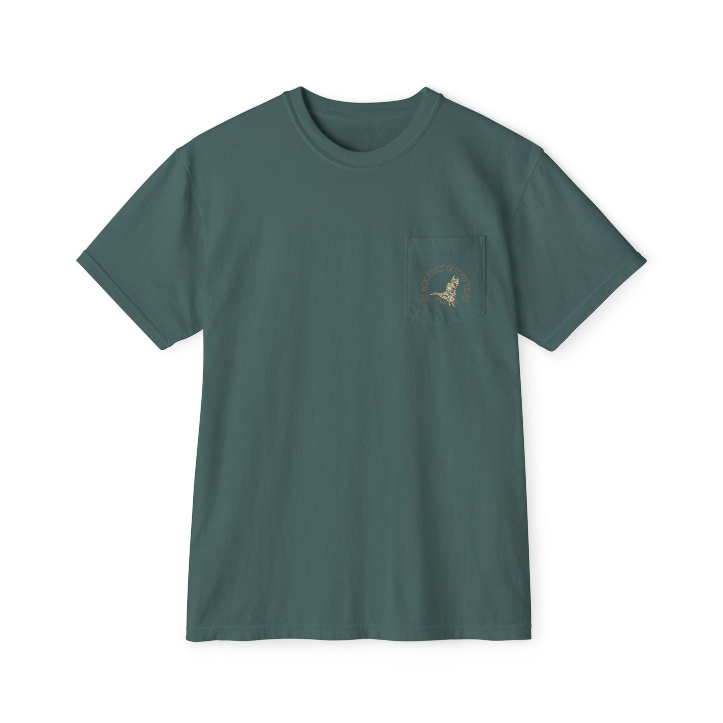 Black belt outfitters, duck hunting custom design hunting Unisex Garment-Dyed Pocket T-Shirt