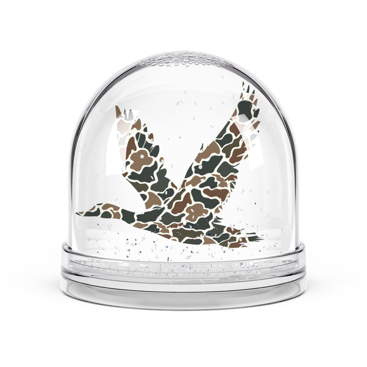 Camo Duck Snow Globe, Unique Home Decor, Gift for Nature Lovers, Rustic Decor, Winter Wonderland