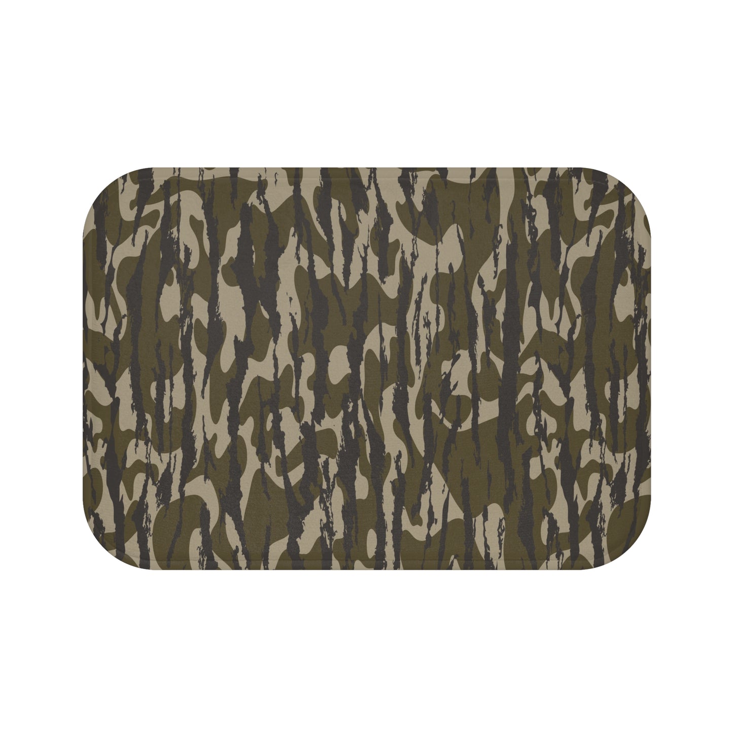Bottomland Camo Bath Mat, Rug for Modern Bathroom Decor, Stylish Home Accessory, Gift for Military Enthusiasts, Nature-Inspired Design