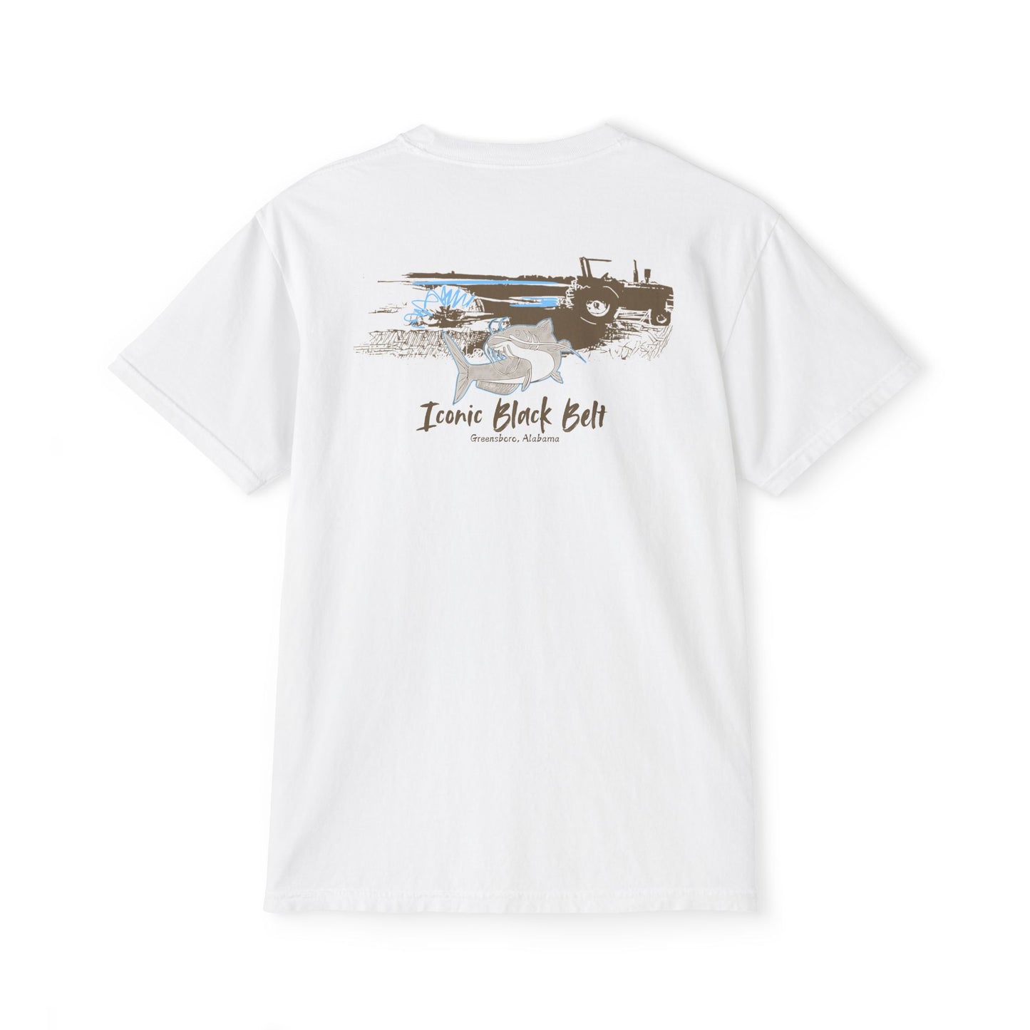 ICONIC Black Belt Vintage Catfish Unisex Garment-Dyed Pocket T-Shirt