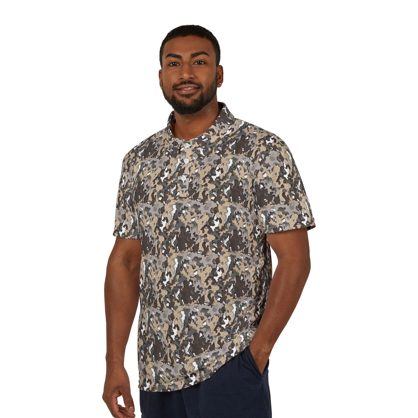 Dixie Camo Unisex Polo Shirt, Casual Wear, Outdoor Adventures, Gift for Him, Summer Look