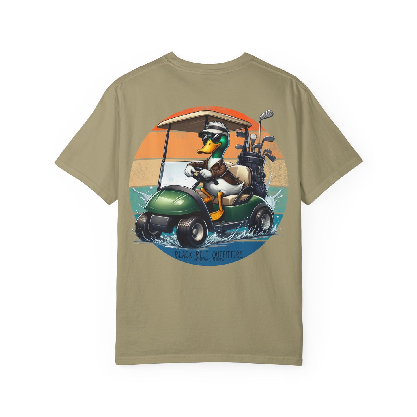 Mallard Duck Golf Cart Unisex T-Shirt, Perfect for Gifts, Father's Day, Golf Events, Casual Wear, Comfortable Tee