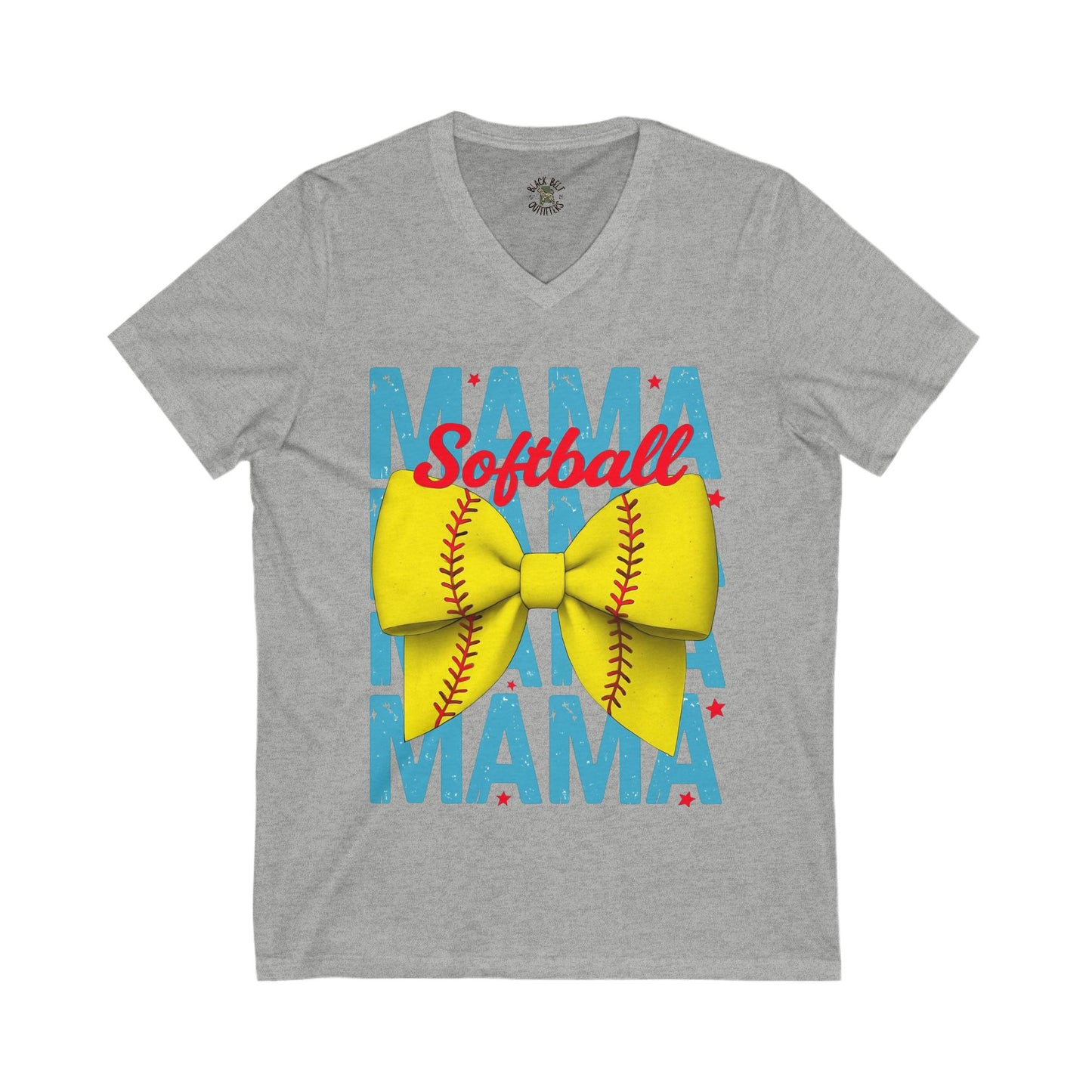 Softball Mama V-Neck Tee – Unisex Jersey T-Shirt for Game Day