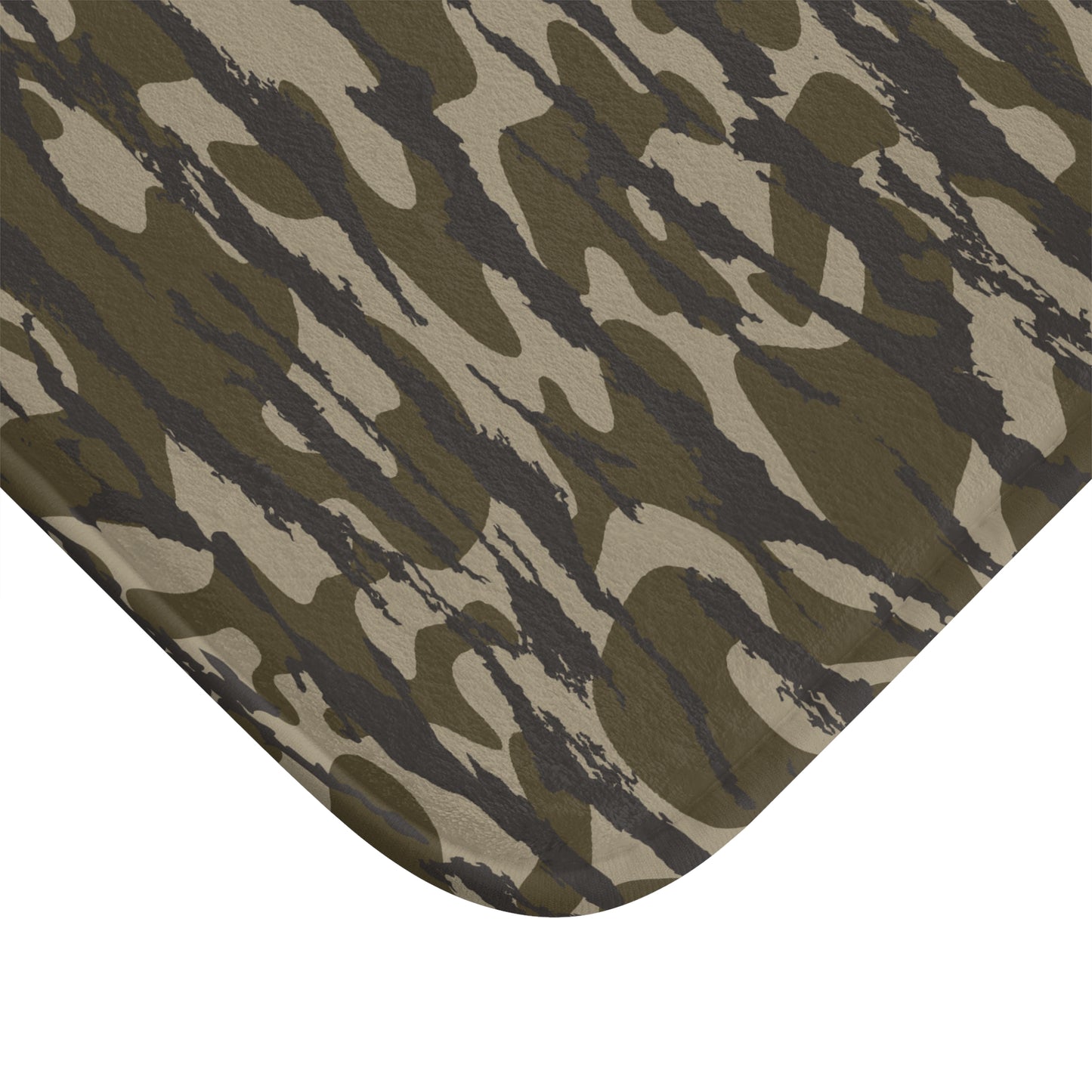 Bottomland Camo Bath Mat, Rug for Modern Bathroom Decor, Stylish Home Accessory, Gift for Military Enthusiasts, Nature-Inspired Design