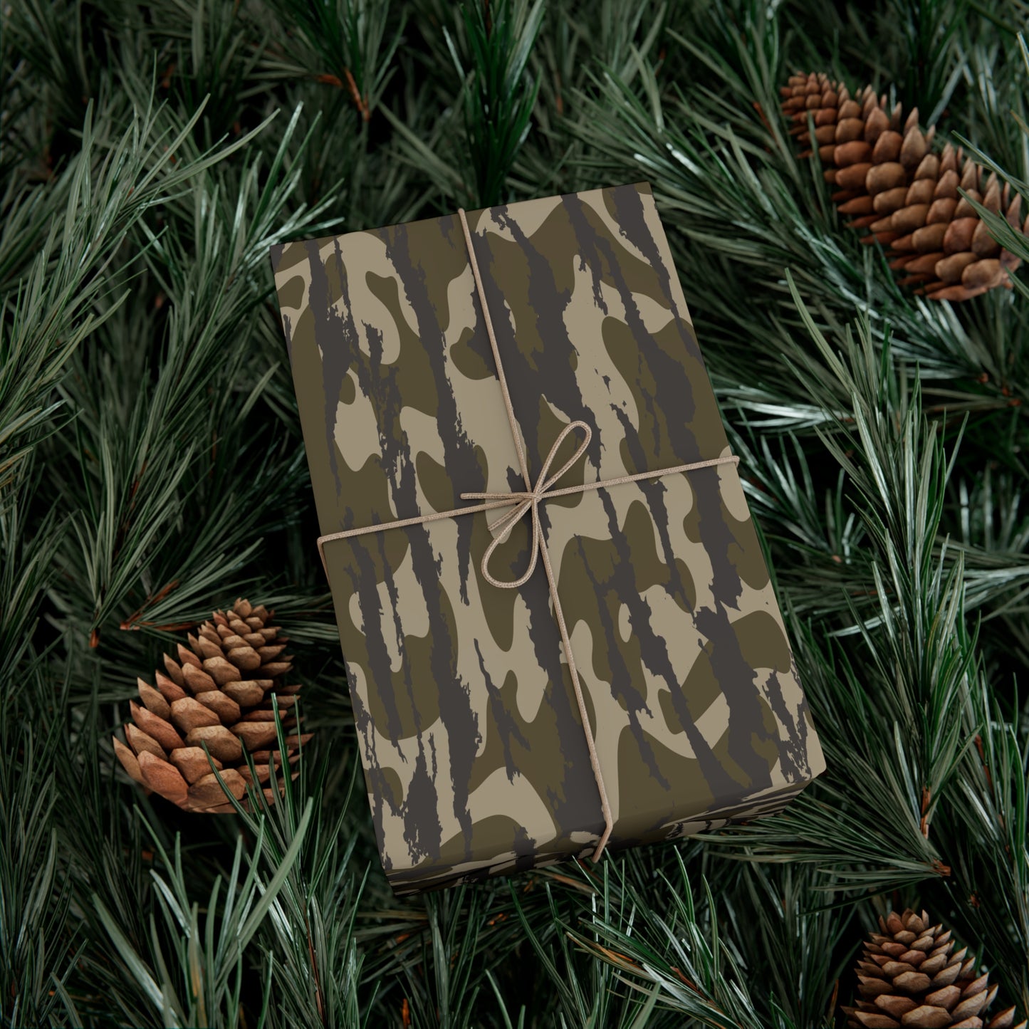 Bottomland Camo Gift Wrap Paper, Perfect for Holidays, Birthdays, Parties, Eco-Friendly Packaging, Unique Camo Design