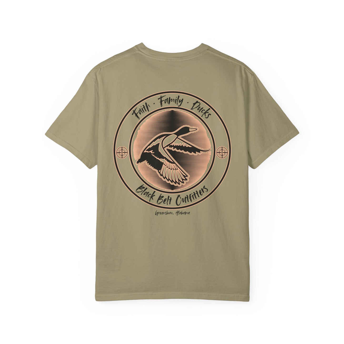 Faith Family Ducks Unisex Garment-Dyed Pocket T-Shirt