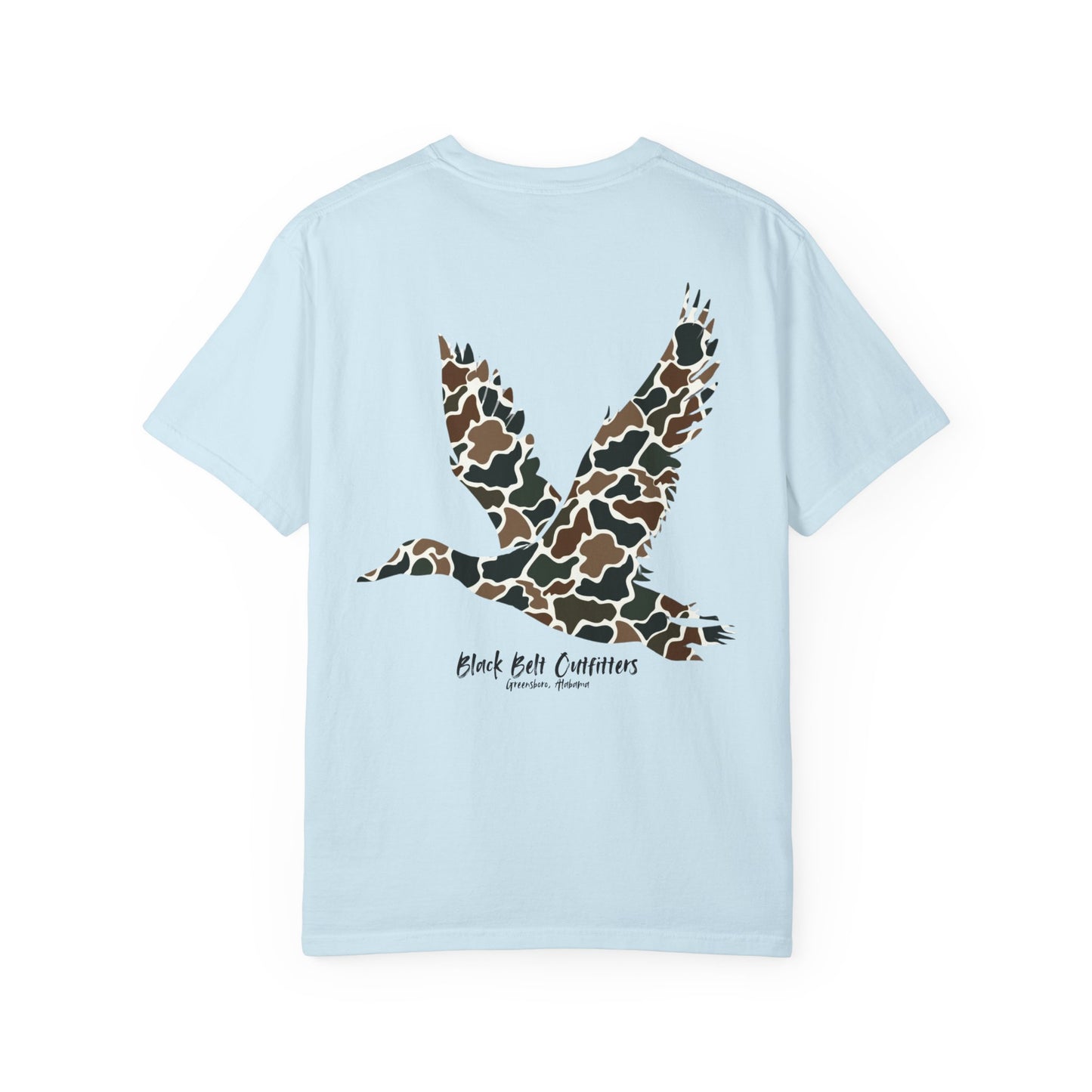 Old School Camo Flying Duck Unisex Garment-Dyed Pocket T-Shirt