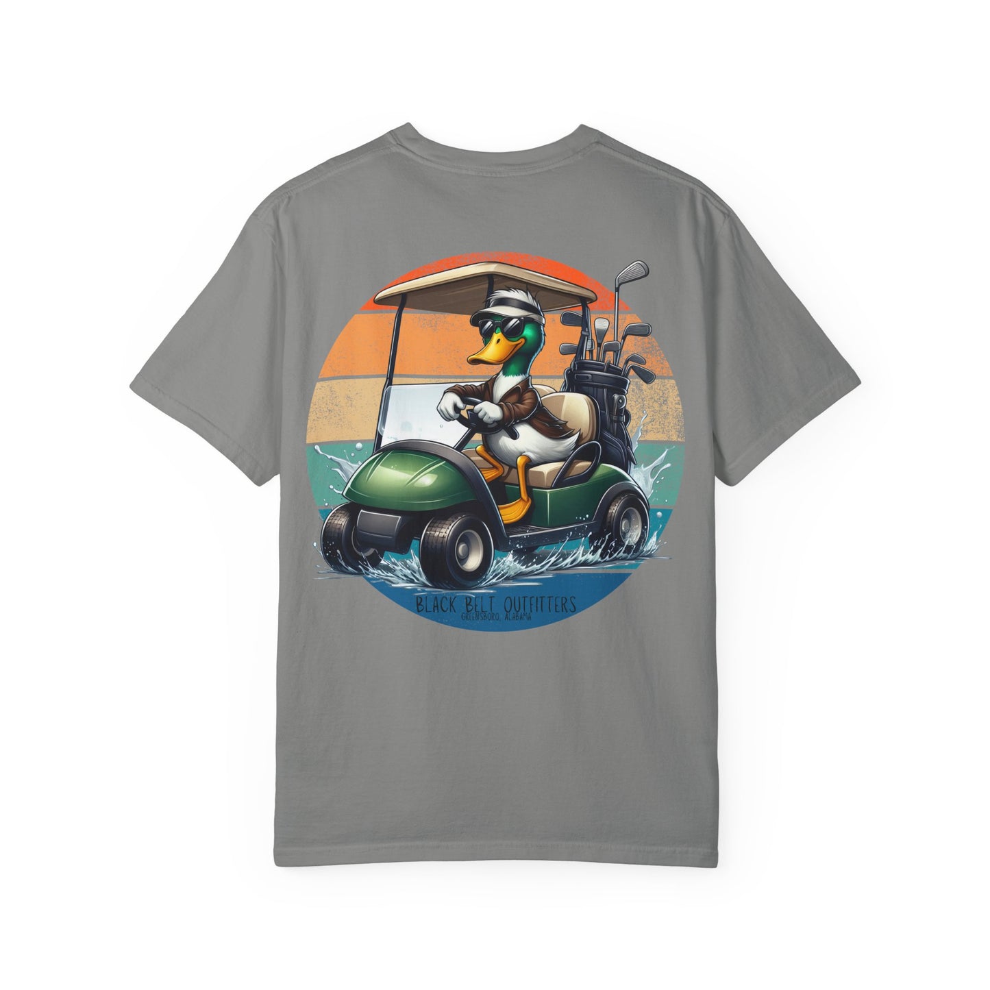 Mallard Duck Golf Cart Unisex T-Shirt, Perfect for Gifts, Father's Day, Golf Events, Casual Wear, Comfortable Tee