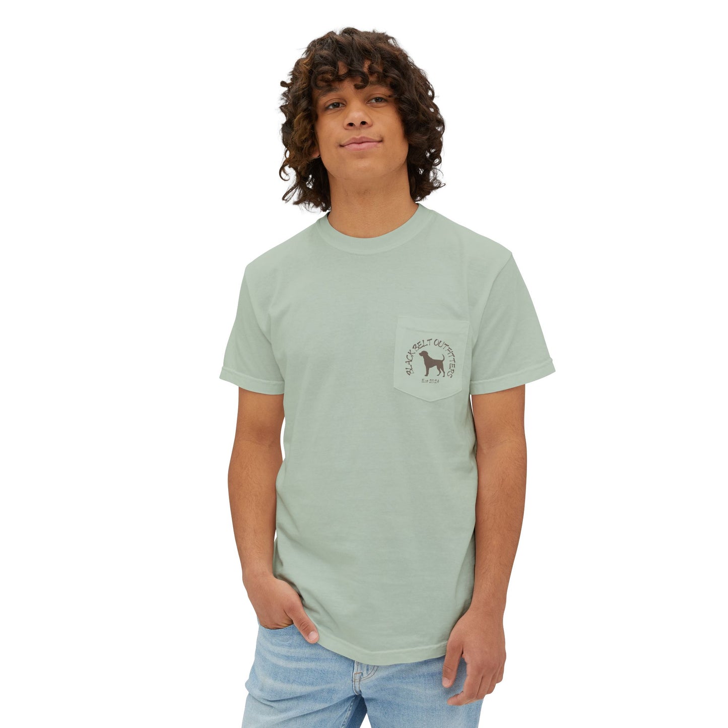 DEER HUNTING DOG (2) Unisex Heavy Cotton Pocket Tee
