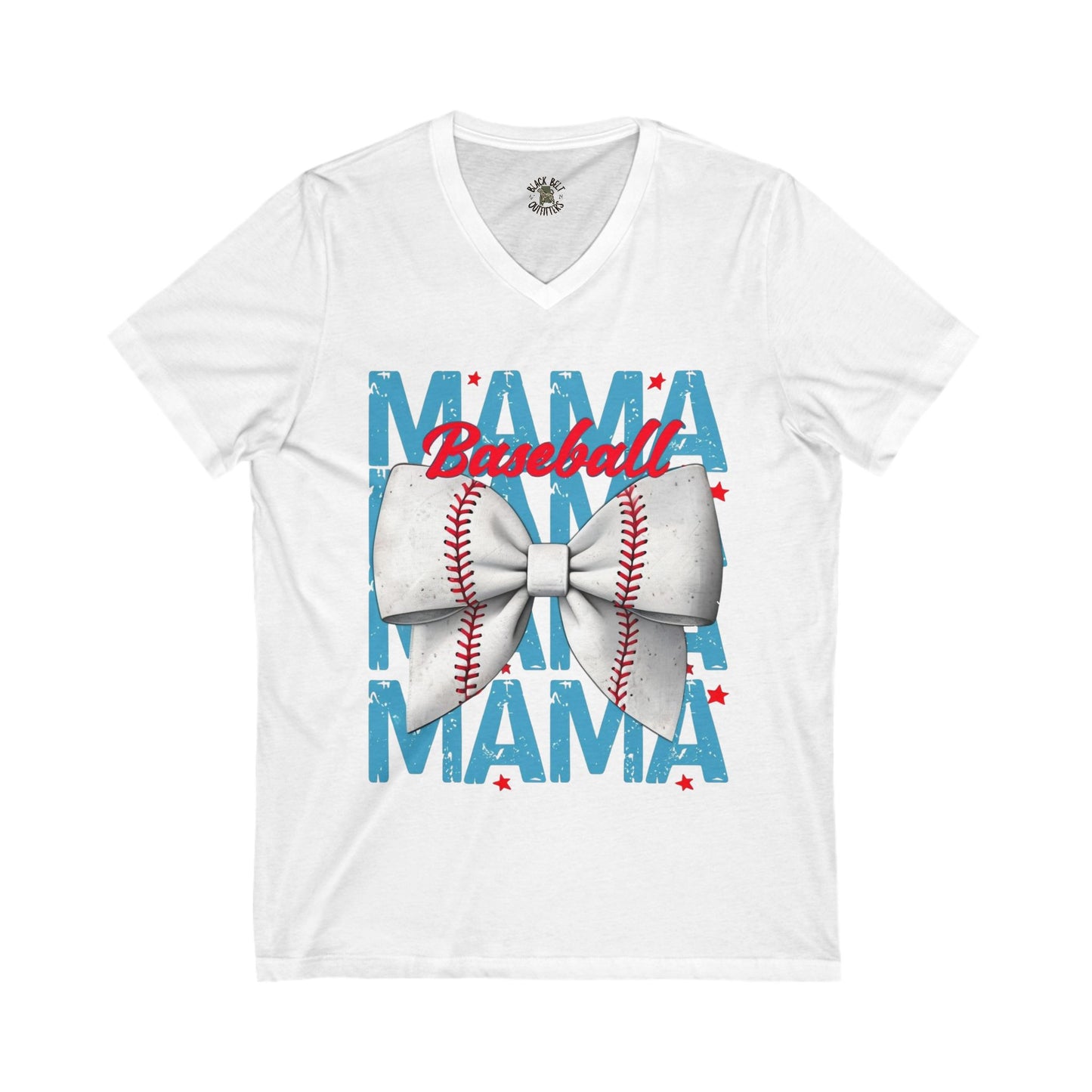 Baseball Mama V-Neck Tee – Unisex Jersey T-Shirt for Game Day