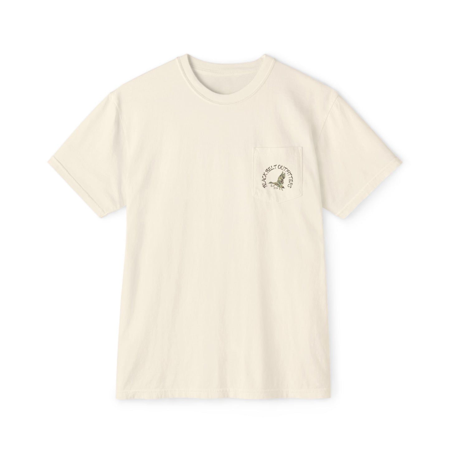 Black belt outfitters, duck hunting custom design hunting Unisex Garment-Dyed Pocket T-Shirt