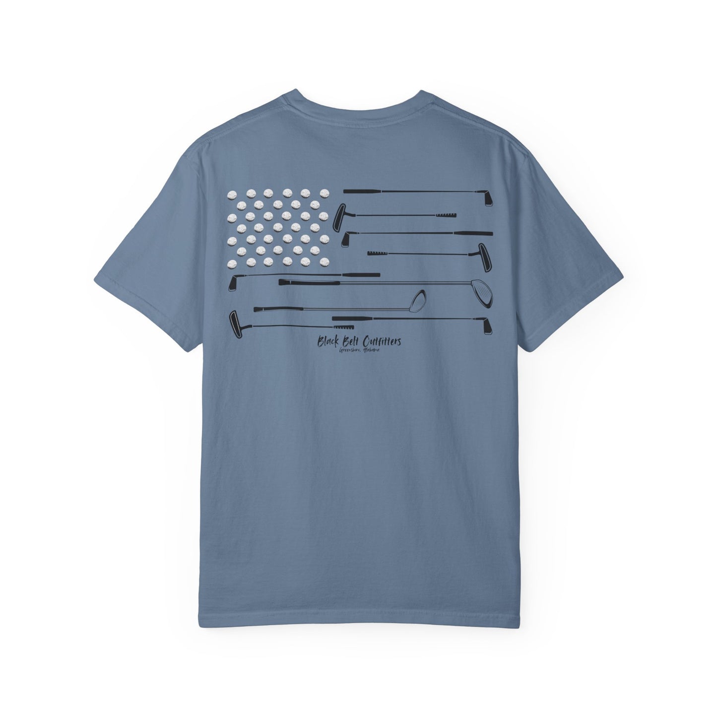 Golf Theme American Flag Unisex Garment-Dyed T-shirt