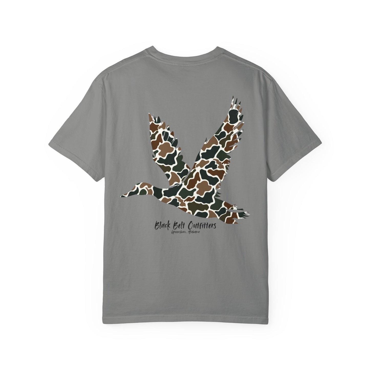 Old School Camo Flying Duck Unisex Garment-Dyed Pocket T-Shirt