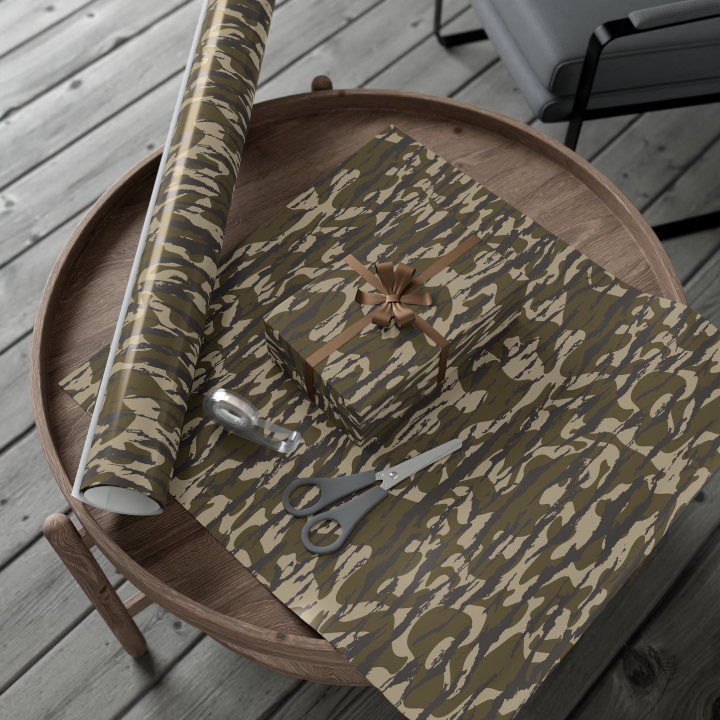 Bottomland Camo Gift Wrap Paper, Perfect for Holidays, Birthdays, Parties, Eco-Friendly Packaging, Unique Camo Design