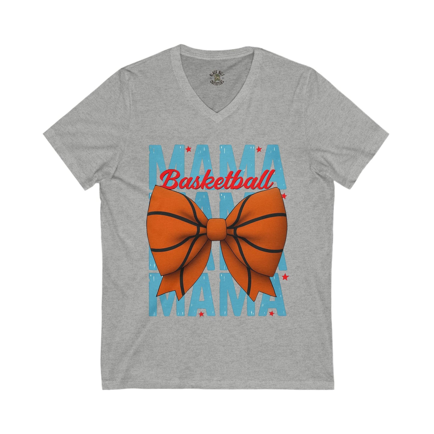 Basketball Mama V-Neck Tee – Unisex Jersey T-Shirt for Game Day