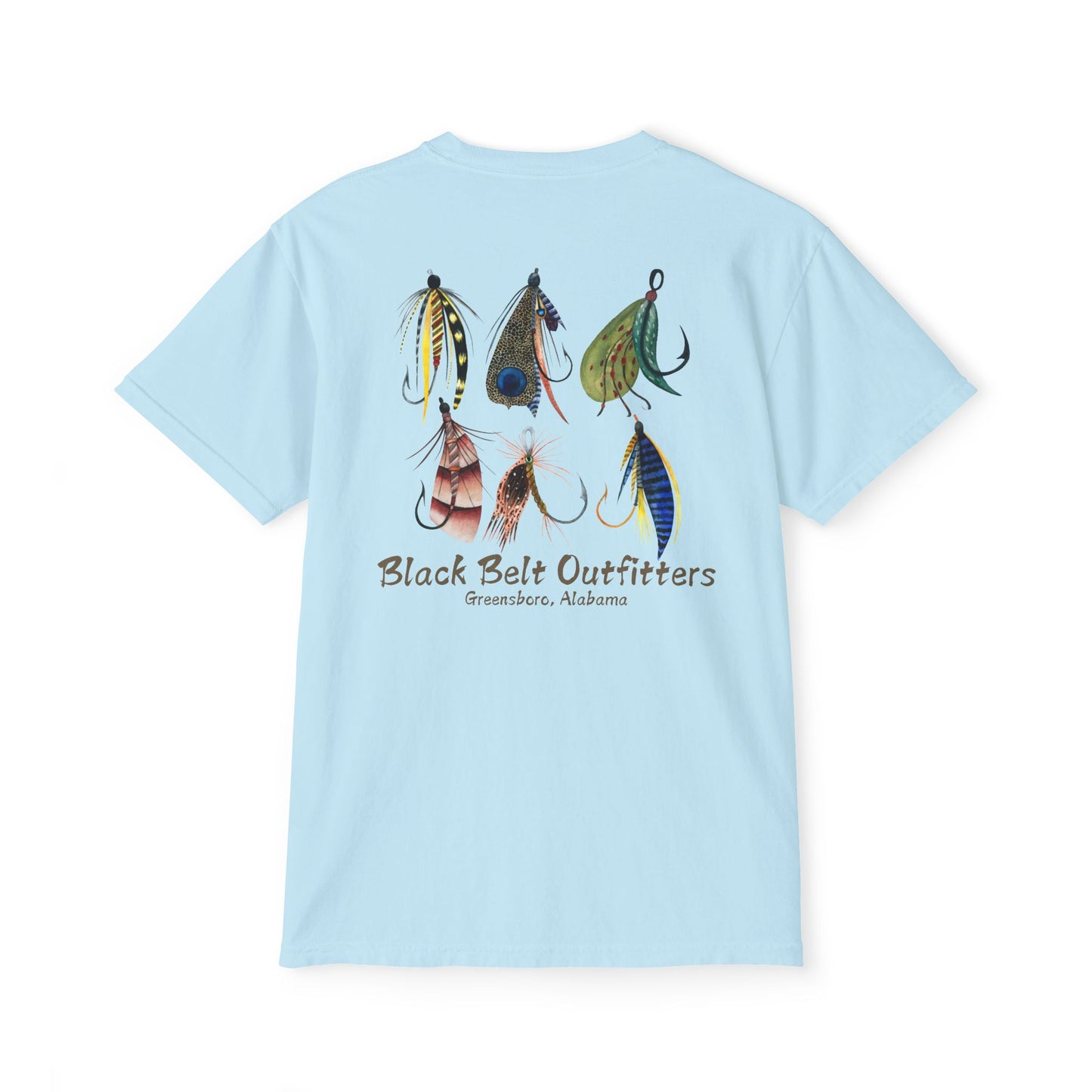 Black belt outfitters fishing lures Unisex Garment-Dyed Pocket T-Shirt