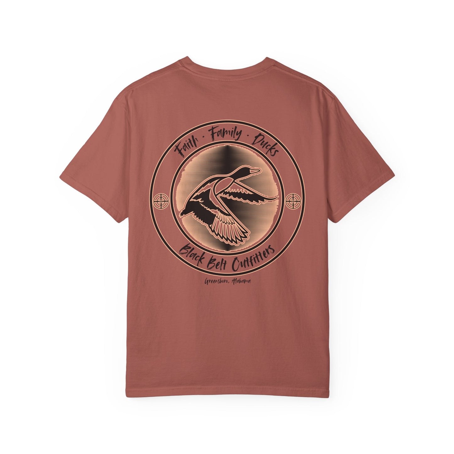 Faith Family Ducks Unisex Garment-Dyed Pocket T-Shirt