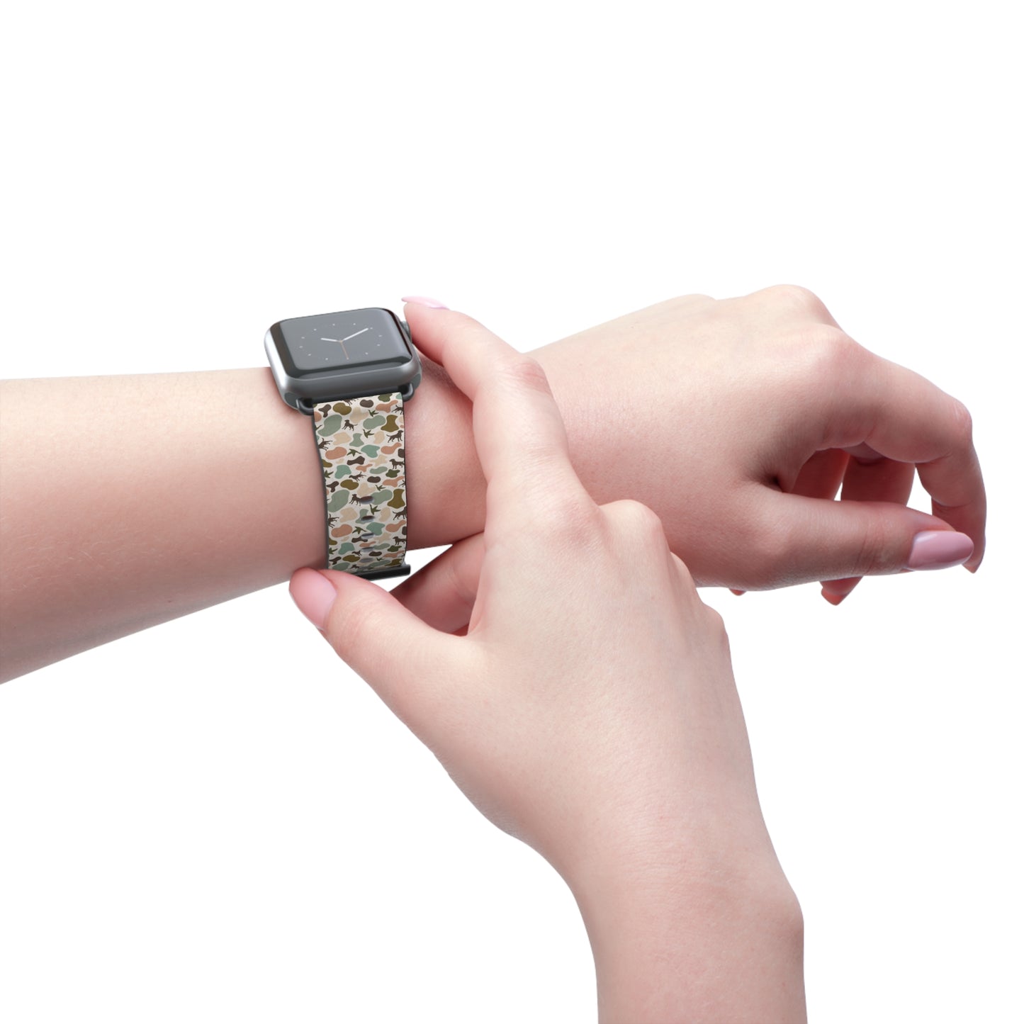 Old school camo duck and dog custom print Watch Band